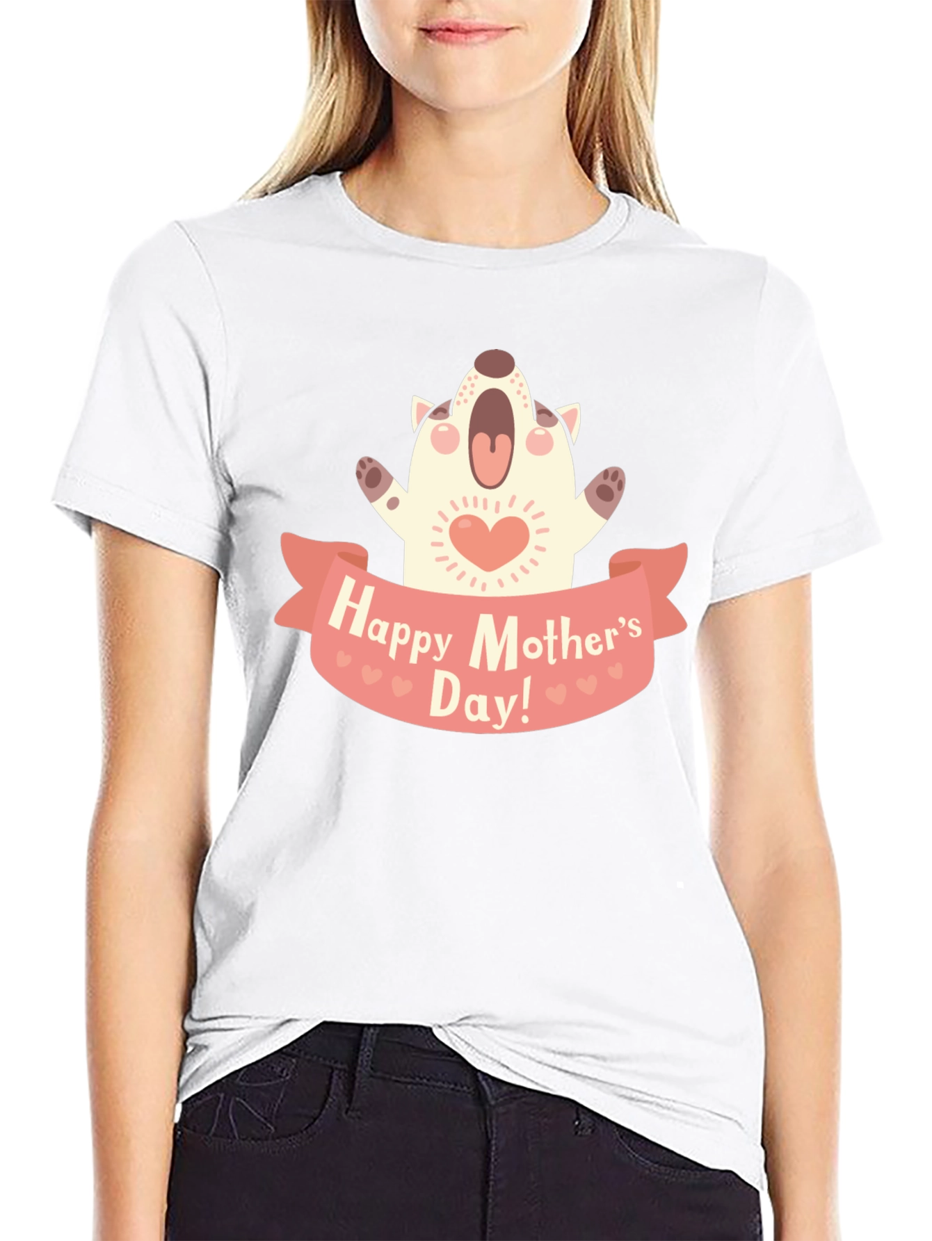Black Happy Mother's Day Dog Graphic T-Shirt view 9