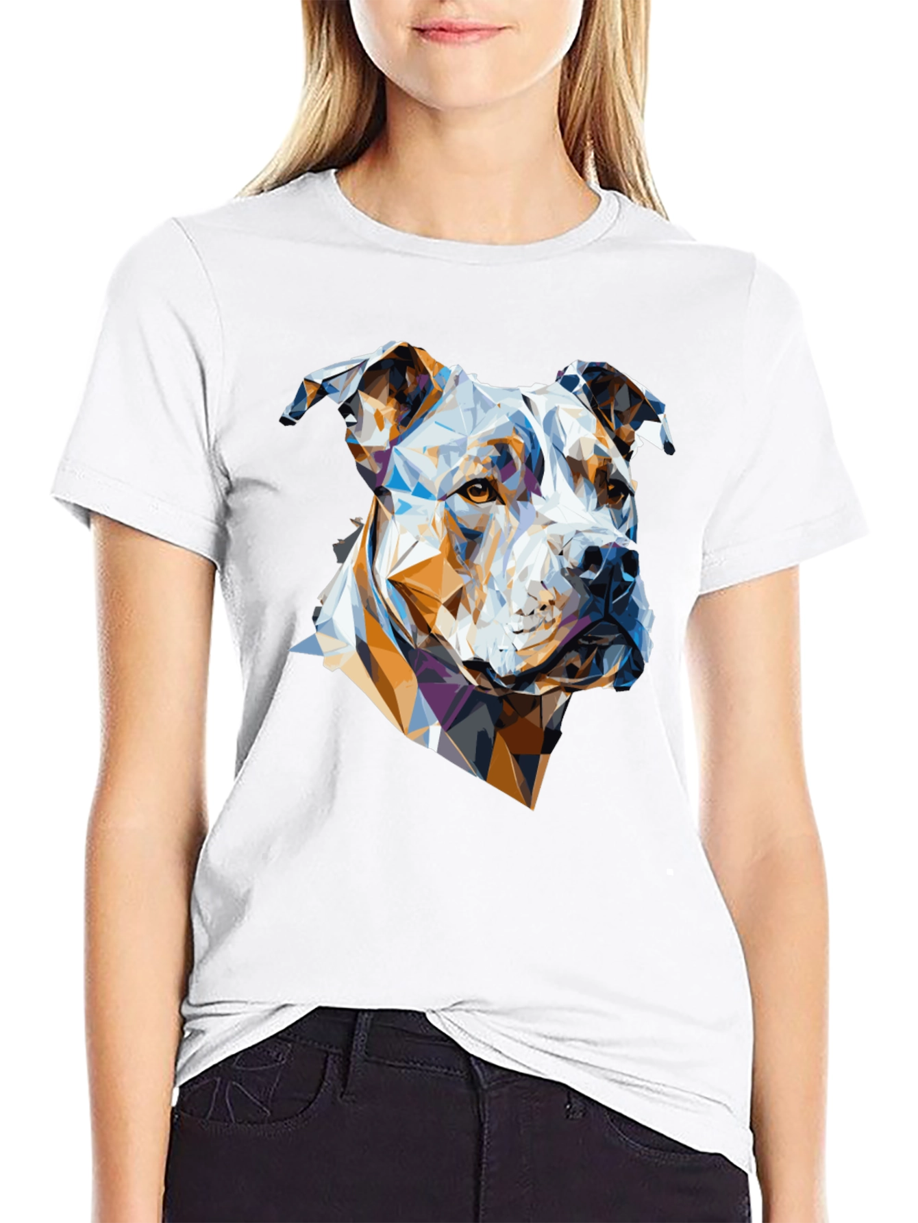 Black Geometric Dog Graphic Tee - Modern Canine Art view 9