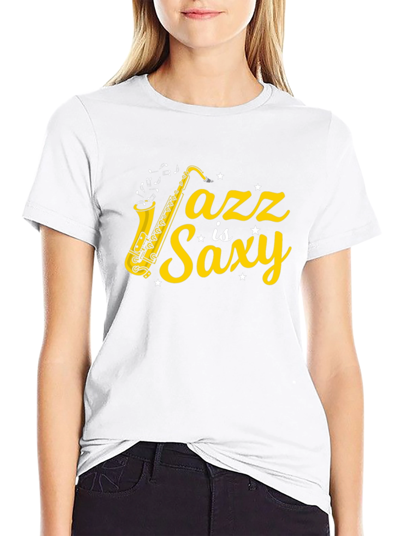 Black Jazz is Saxy Graphic T-Shirt view 9