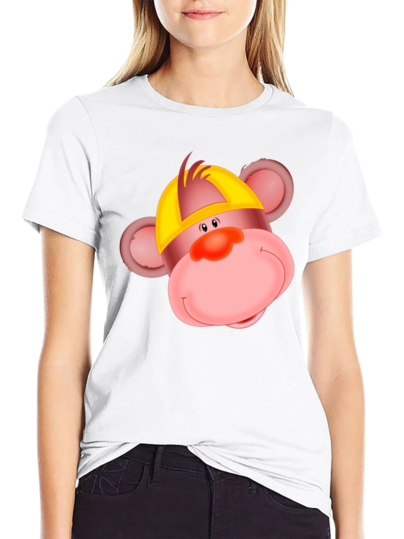 Black Funny Monkey Graphic Tee - Quirky Cartoon T-Shirt view 9