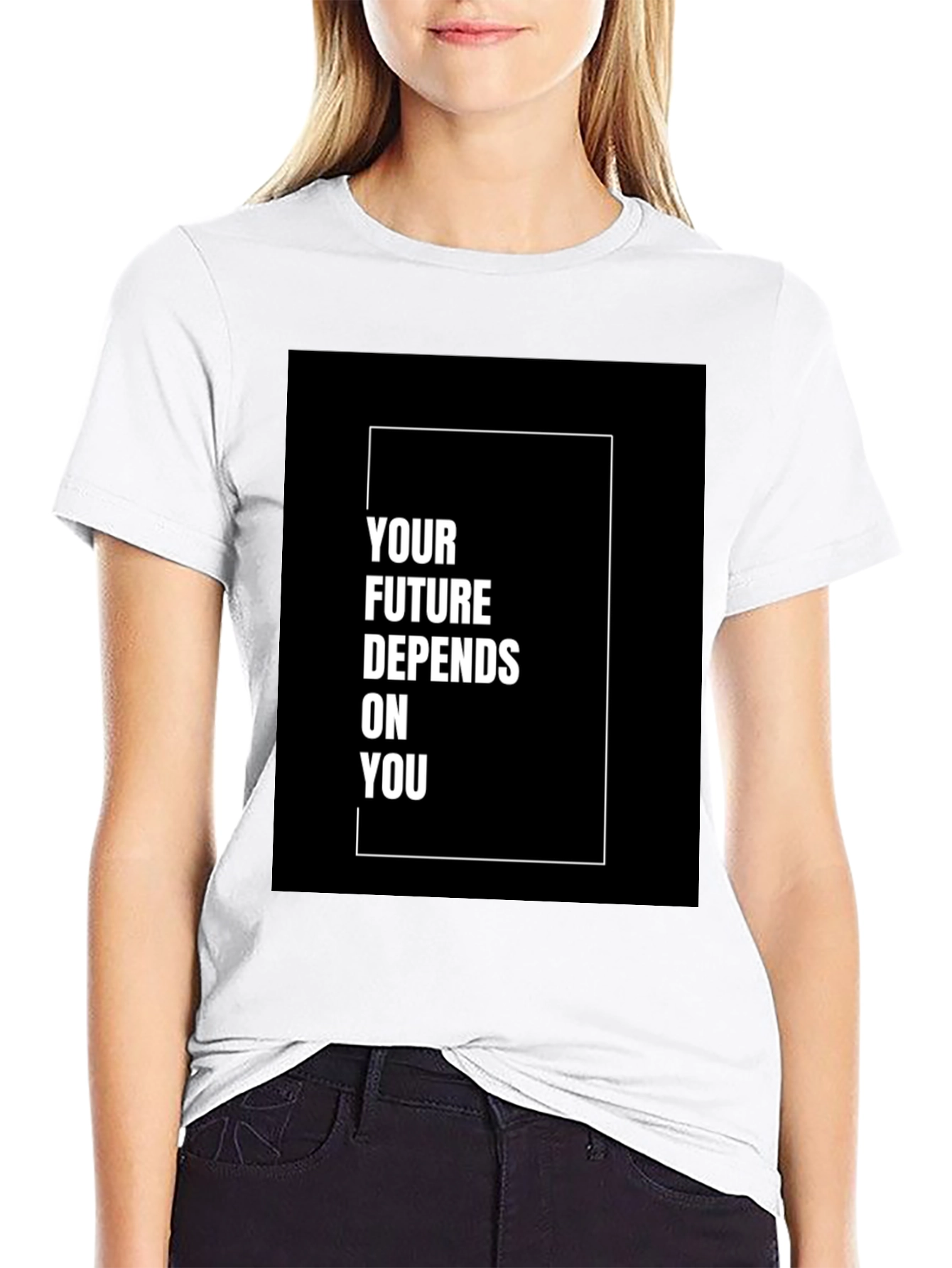 Black Motivational T-Shirt - Your Future Depends On You view 9