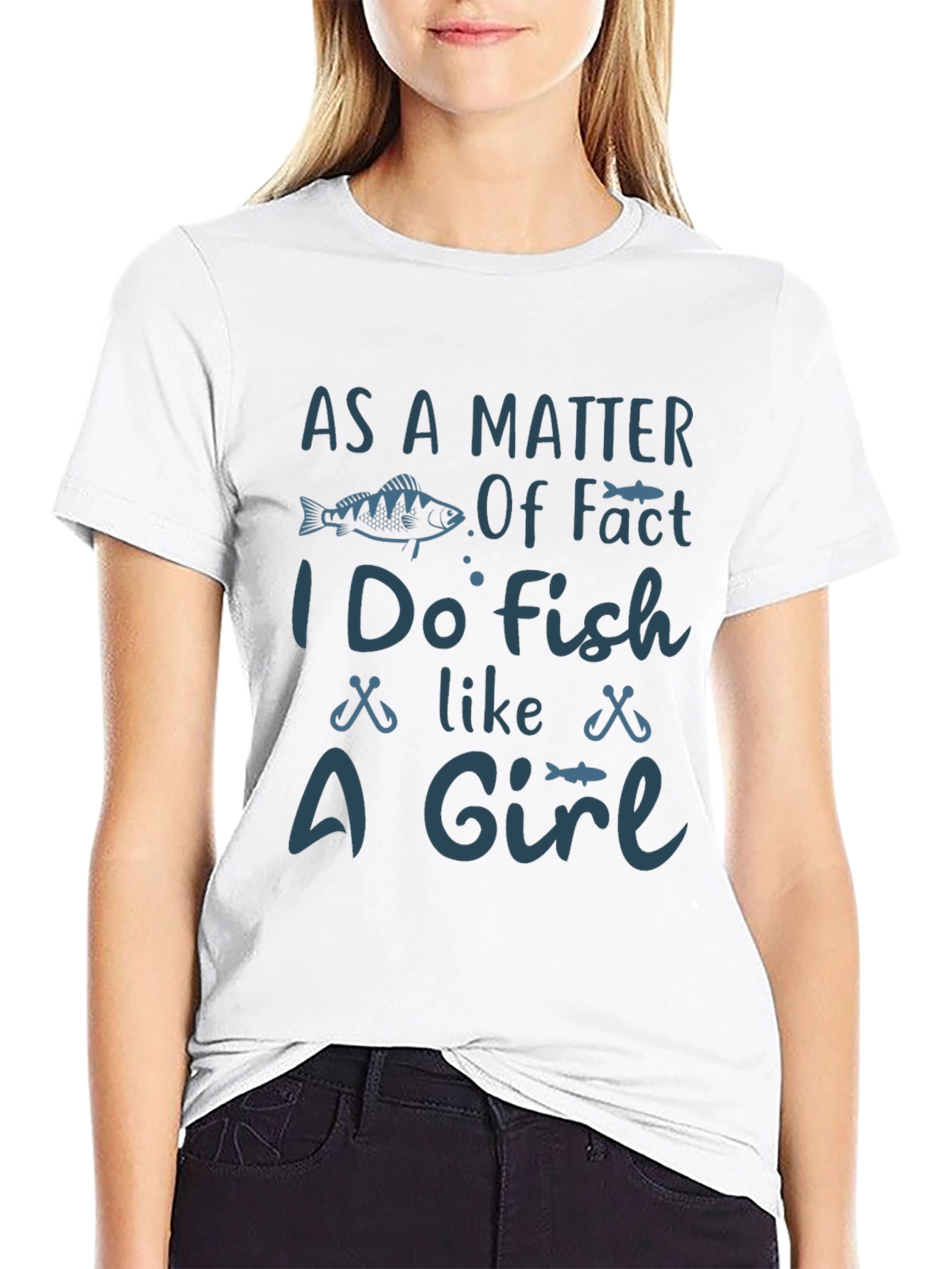 Black Funny Fishing T-Shirt - As a Matter of Fact I Do Fish Like a Girl view 9