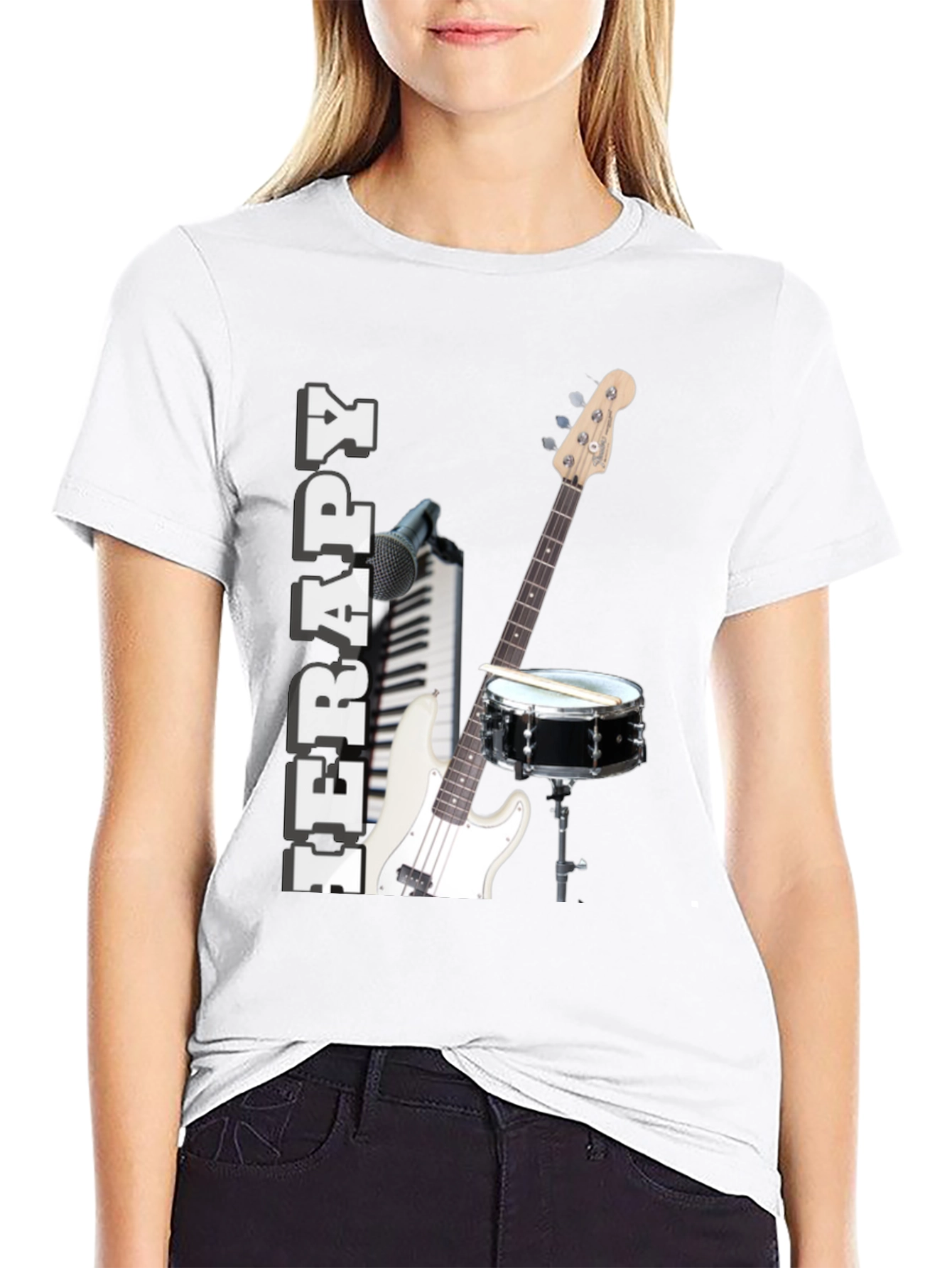 Music Therapy T-Shirt - Instruments & Inspirational Design - 9