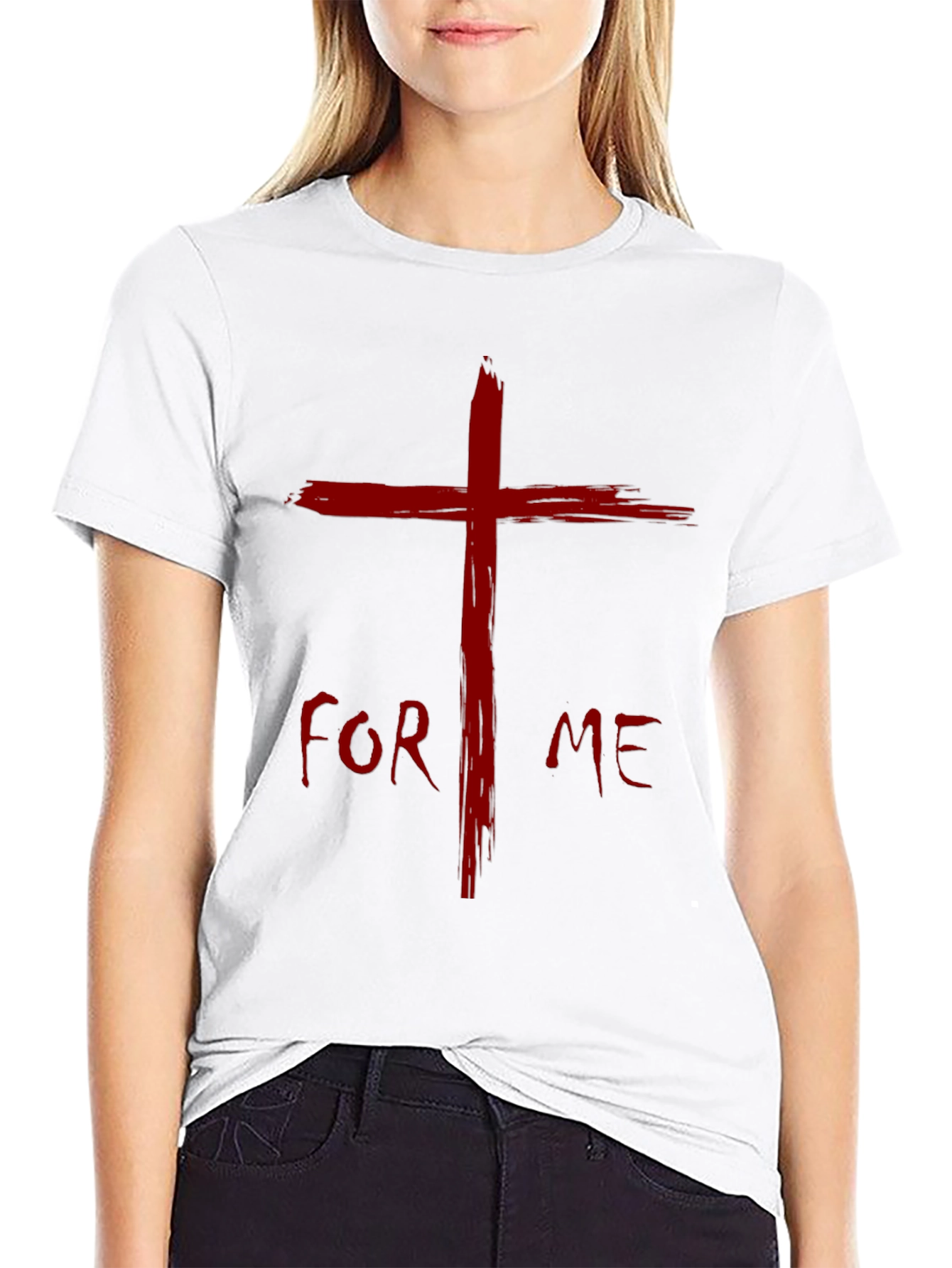 Black Cross For Me Graphic T-Shirt, Cotton Blend view 9