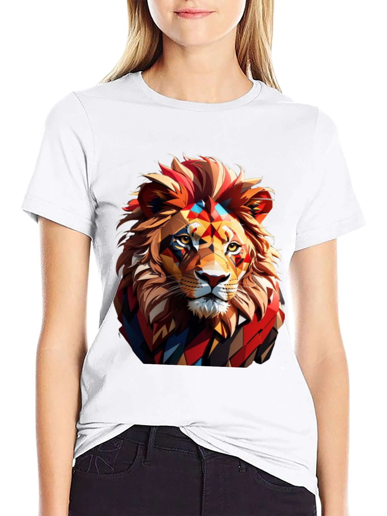 Black Lion Graphic Print Black T-Shirt view 9