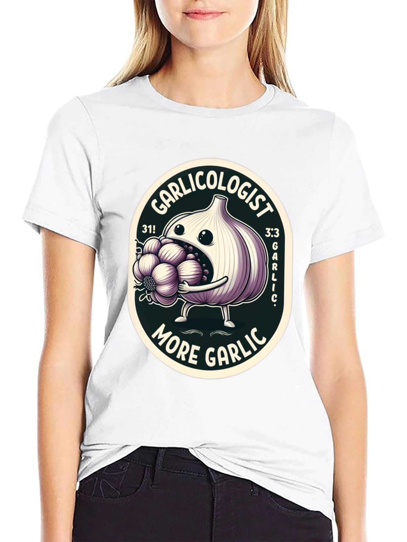 Black Garlicologist Graphic T-Shirt - More Garlic! view 9