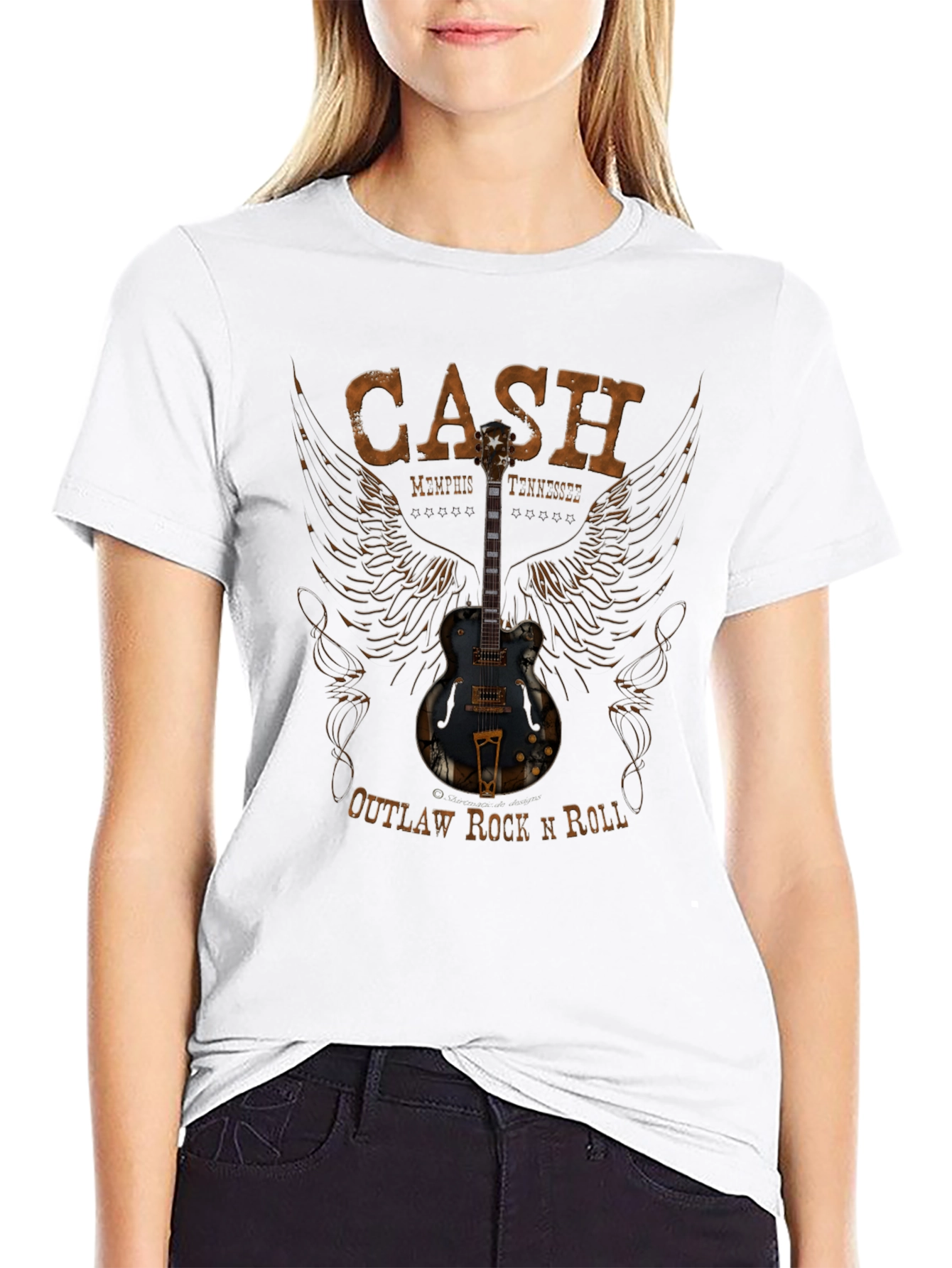 Black Men's Black CASH Memphis Rock N Roll Graphic Tee view 9