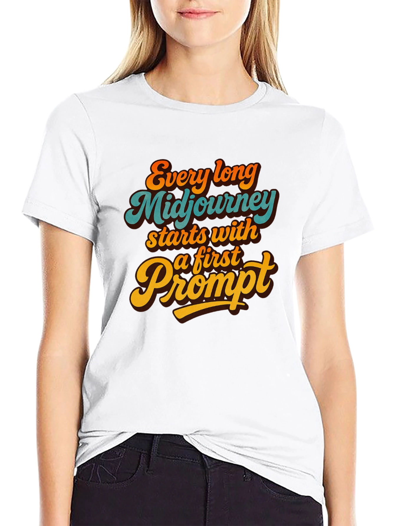 Midjourney Prompt Graphic Tee - Every Long Journey - 9