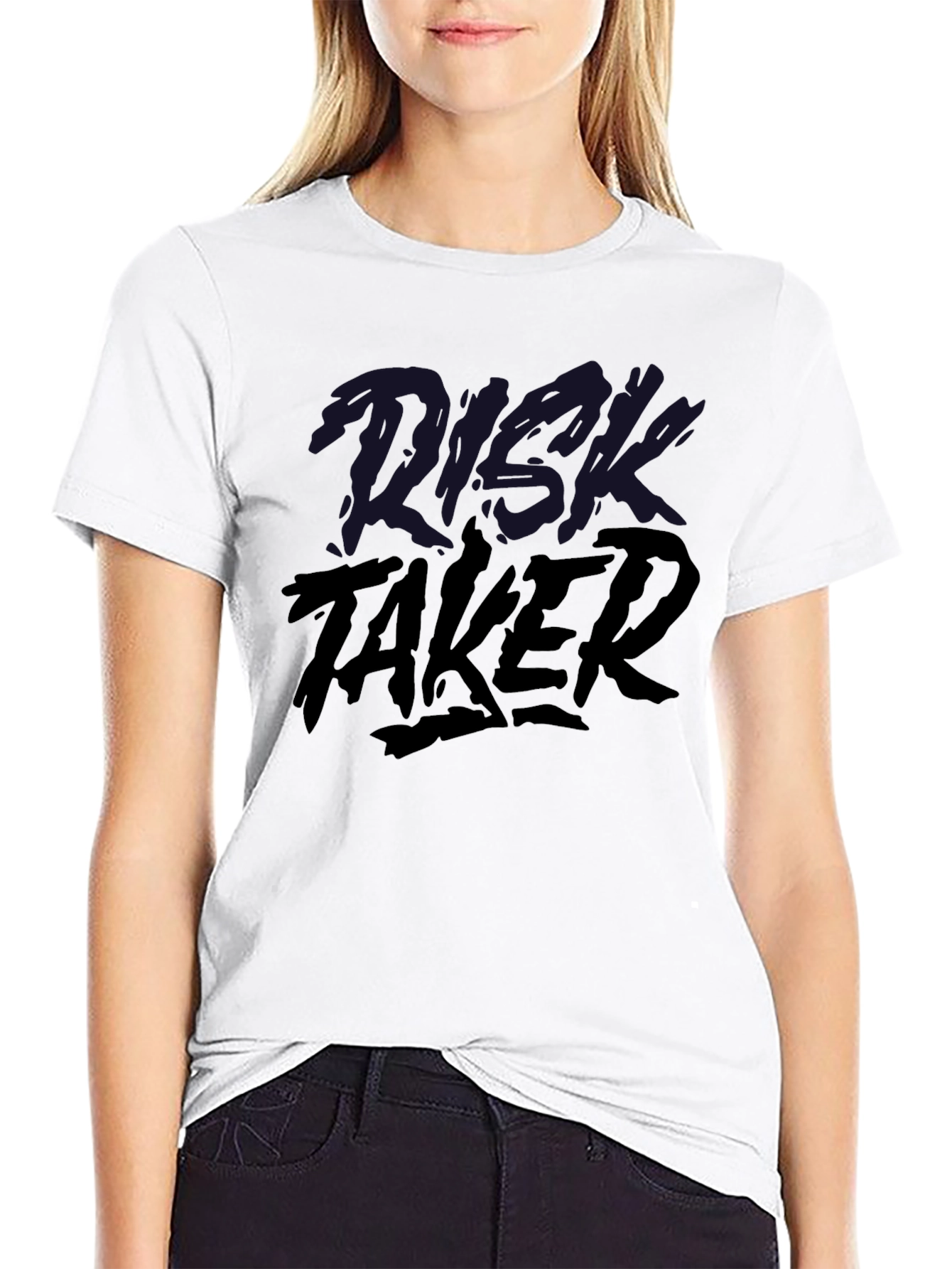 Black Risk Taker Black Graphic Tee view 9