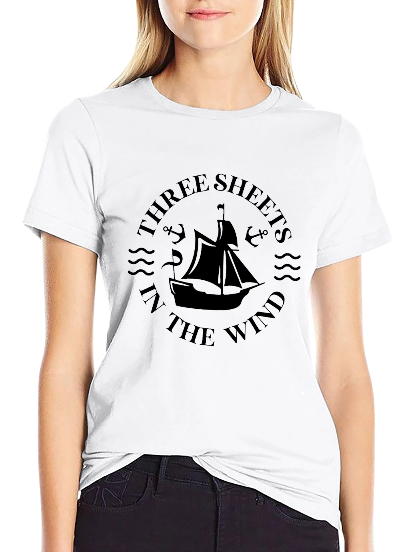 Nautical Black T-Shirt - Three Sheets in the Wind Design - 9