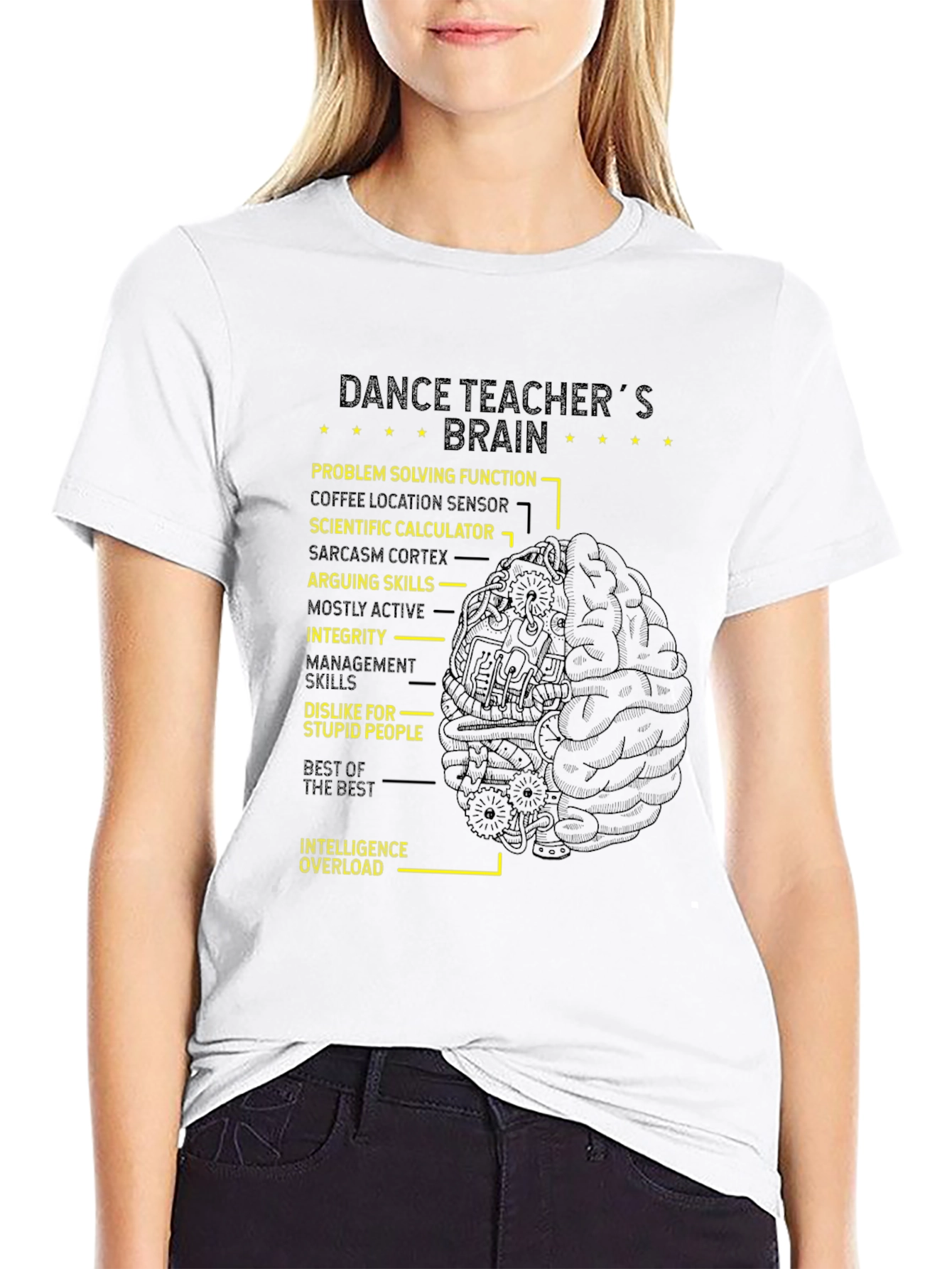 Black Dance Teacher's Brain T-Shirt view 9