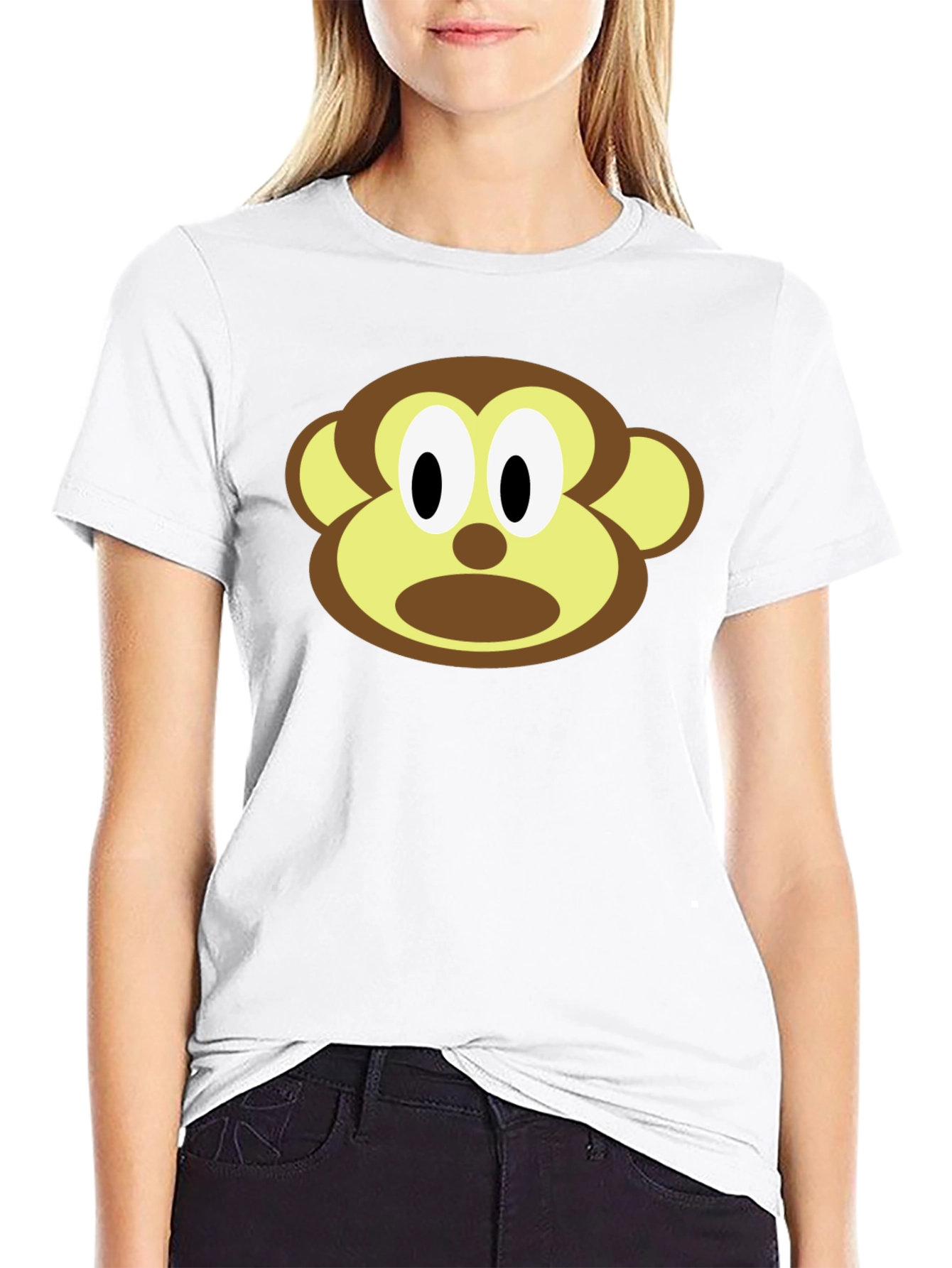 Black Monkey Face Graphic Tee - Unisex Black T-Shirt view 9