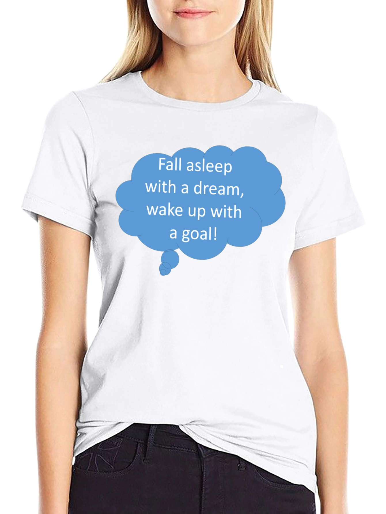 Black Dream Goal T-Shirt - Motivational Sleep Wake view 9