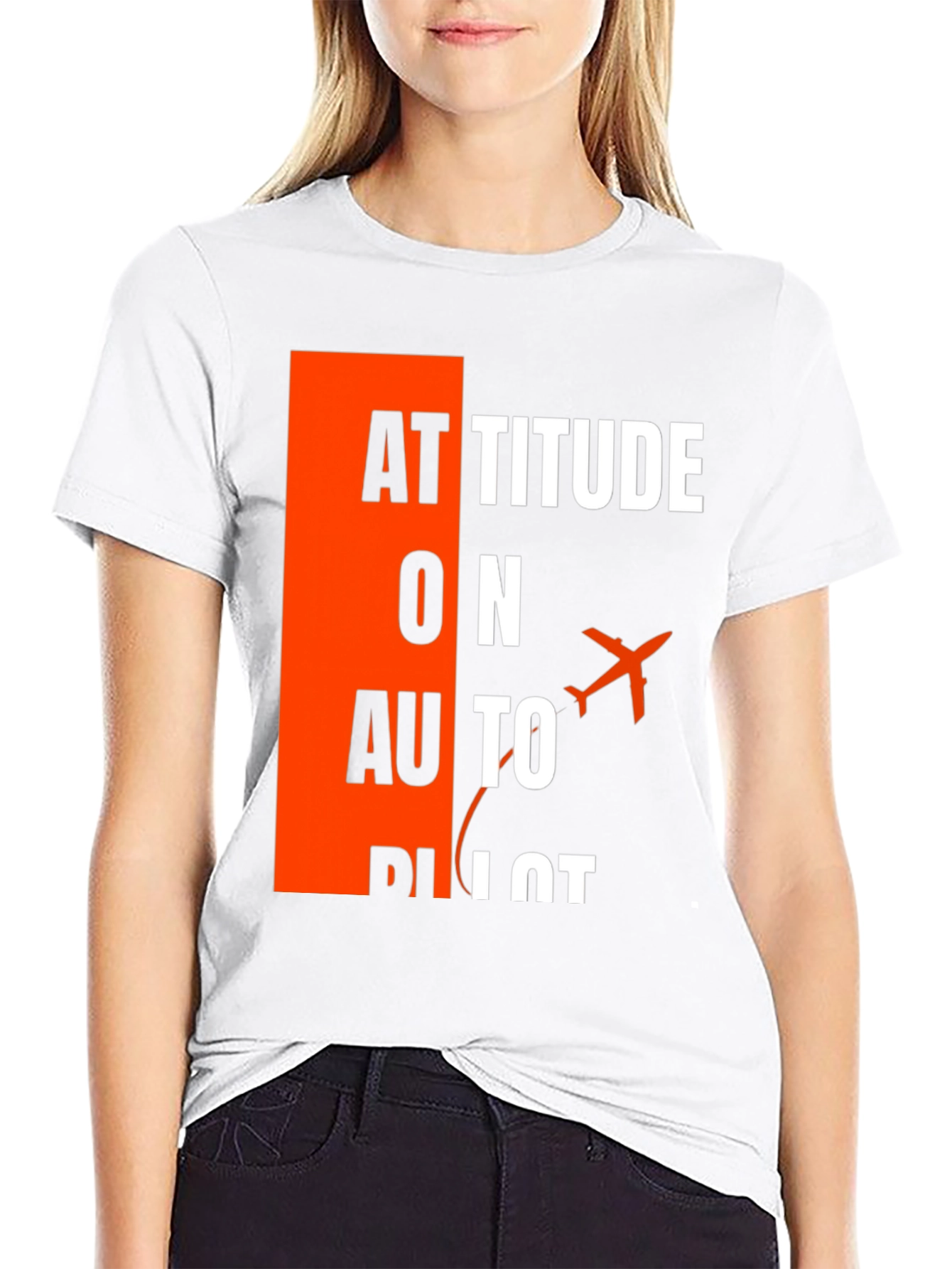 Black Attitude on Autopilot Black T-Shirt - Aviation Enthusiast view 9