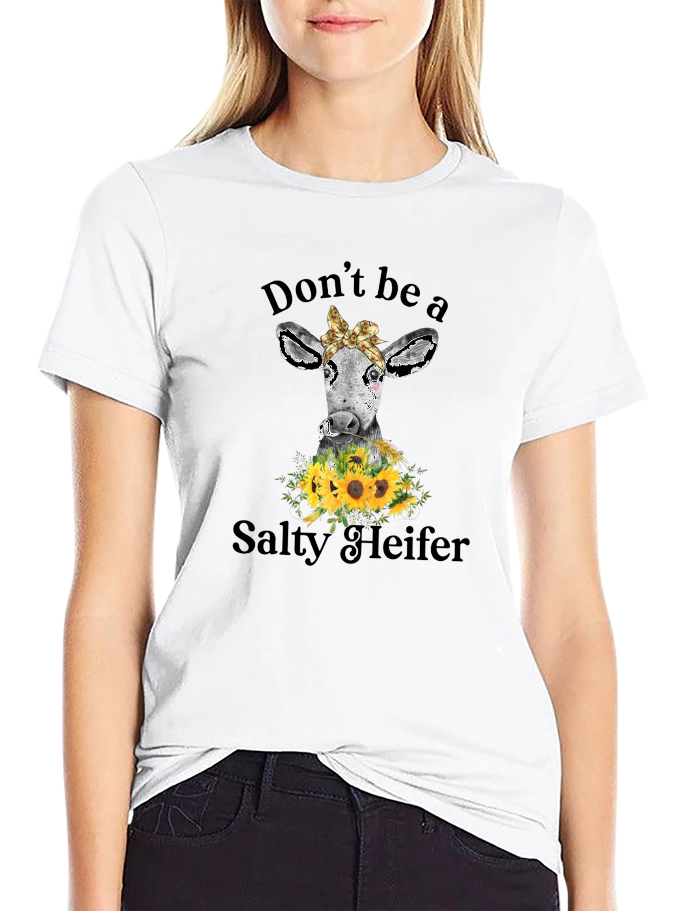 Black Salty Heifer Cow Graphic Tee view 9