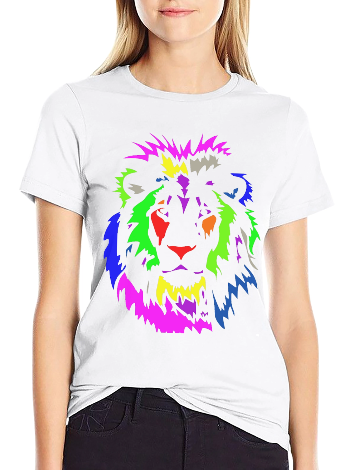 Black Lion Graphic Tee - Bold & Vibrant Design view 9