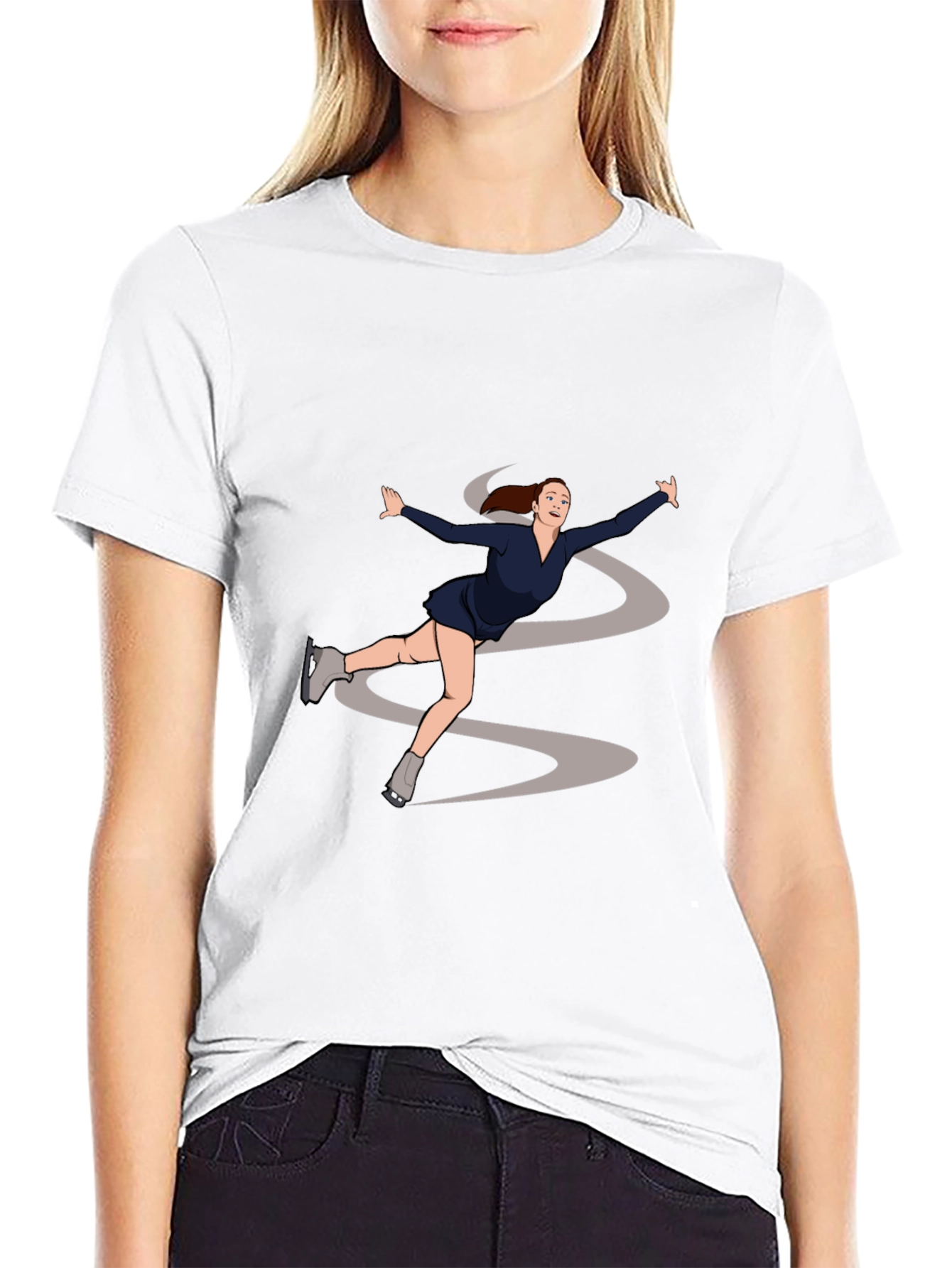 Black Figure Skating Graphic Tee - Black view 9