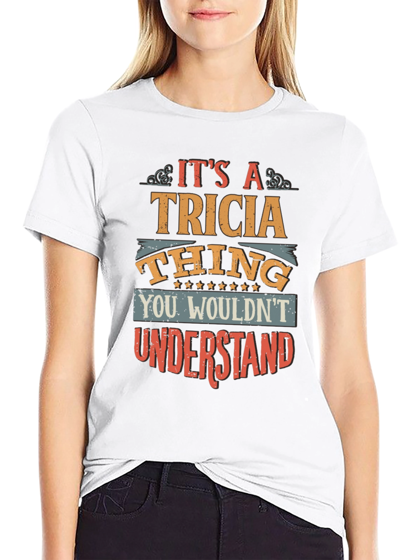 Black It's A Tricia Thing T-Shirt view 9