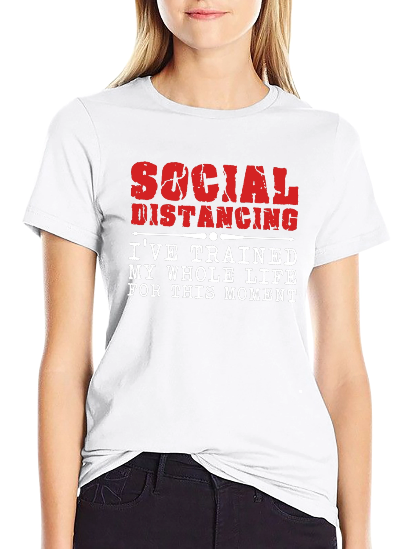 Black Social Distancing T-Shirt: Trained For This! view 9