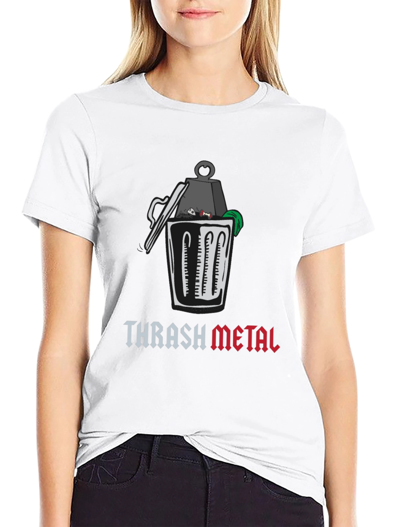 Black Thrash Metal Graphic T-Shirt - Humor Tee view 9