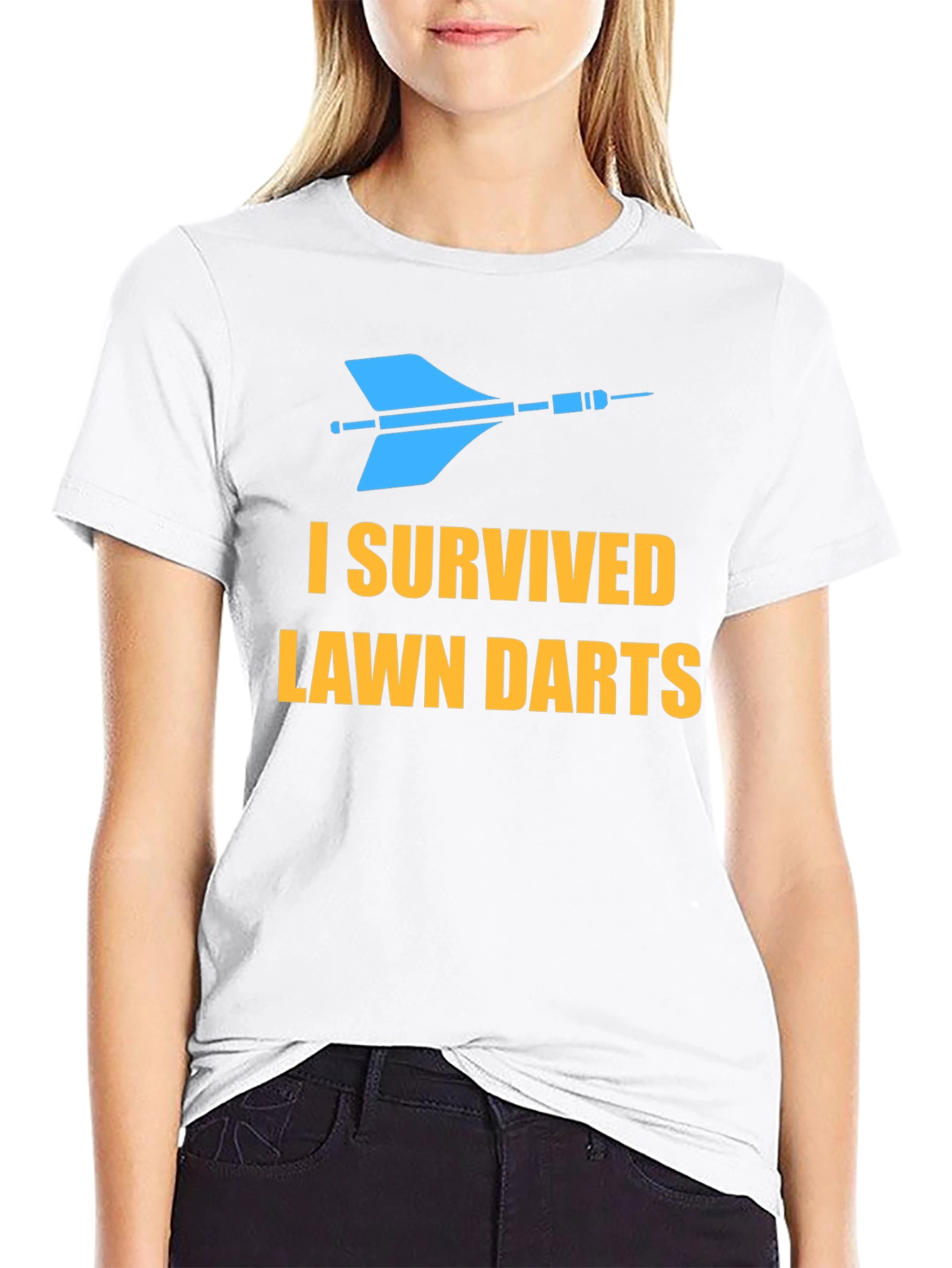 Black I Survived Lawn Darts Graphic Tee view 9
