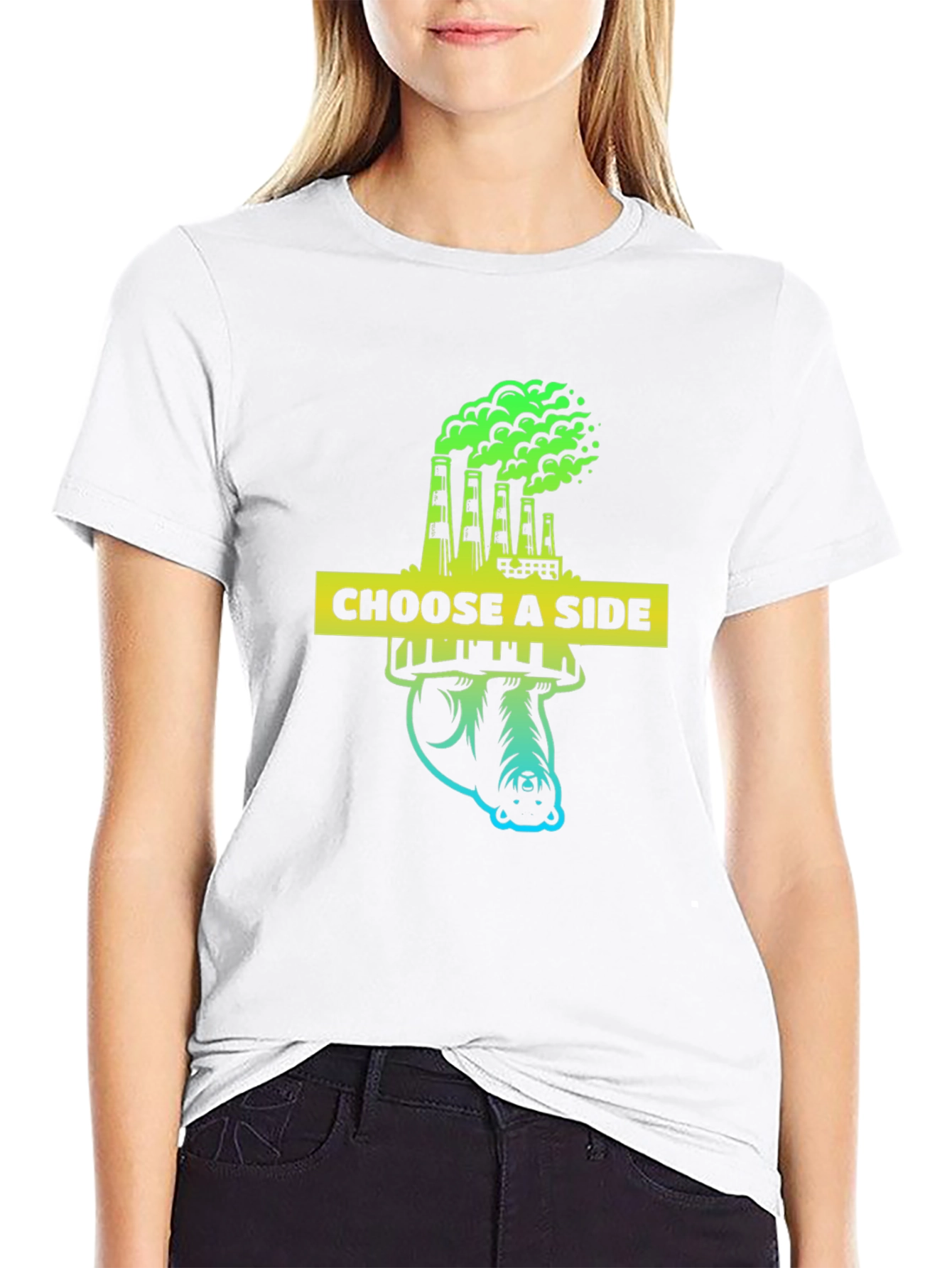 Black Choose a Side Graphic Tee - Environmental Awareness Shirt view 9