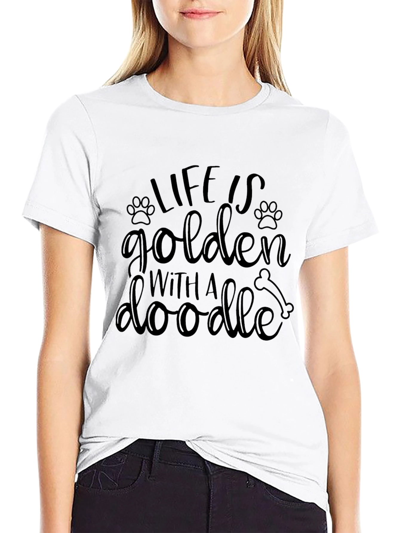 Black Life is Golden With a Doodle Dog T-Shirt view 9
