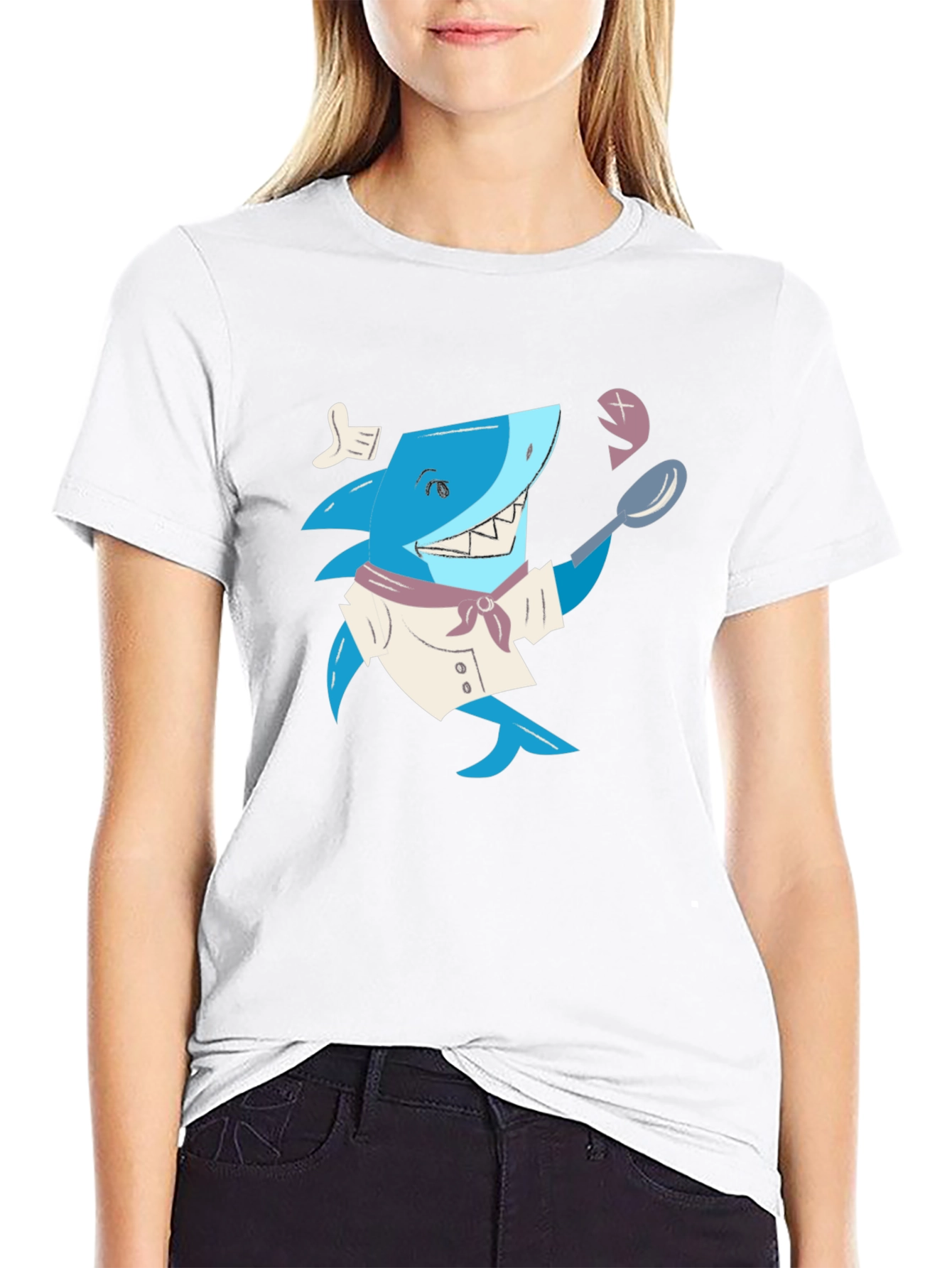 Black Chef Shark Graphic T-Shirt - Black view 9