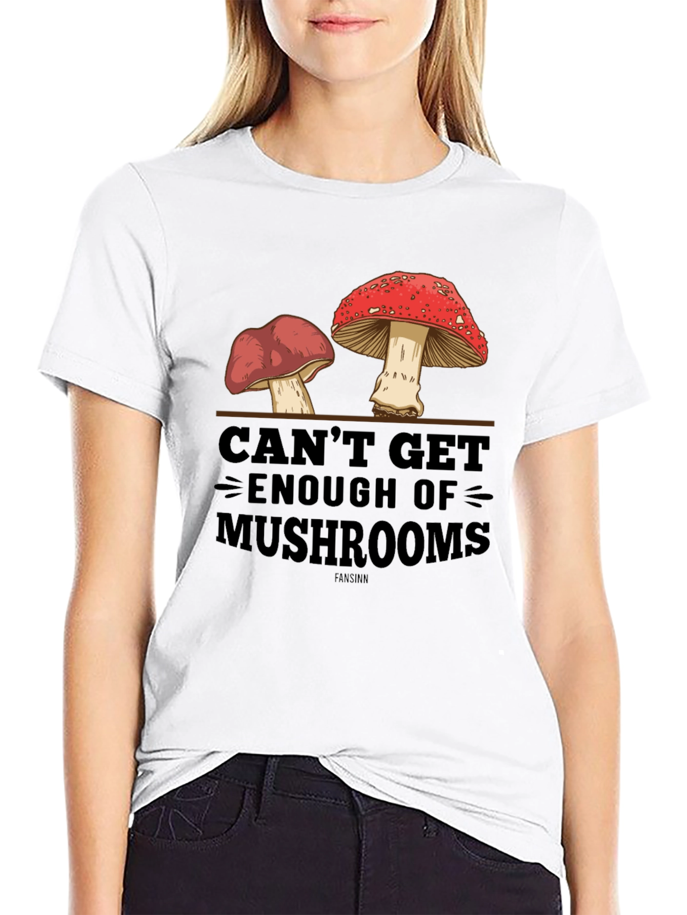 Black Mushroom Graphic T-Shirt - Unique Design view 9