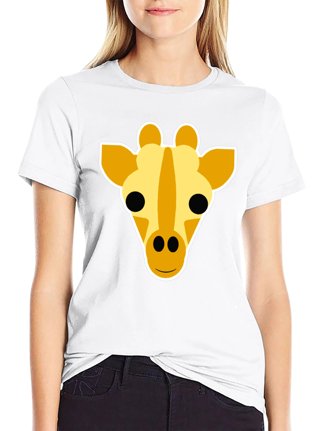 Black Giraffe Graphic Tee - Black Cotton T-Shirt view 9