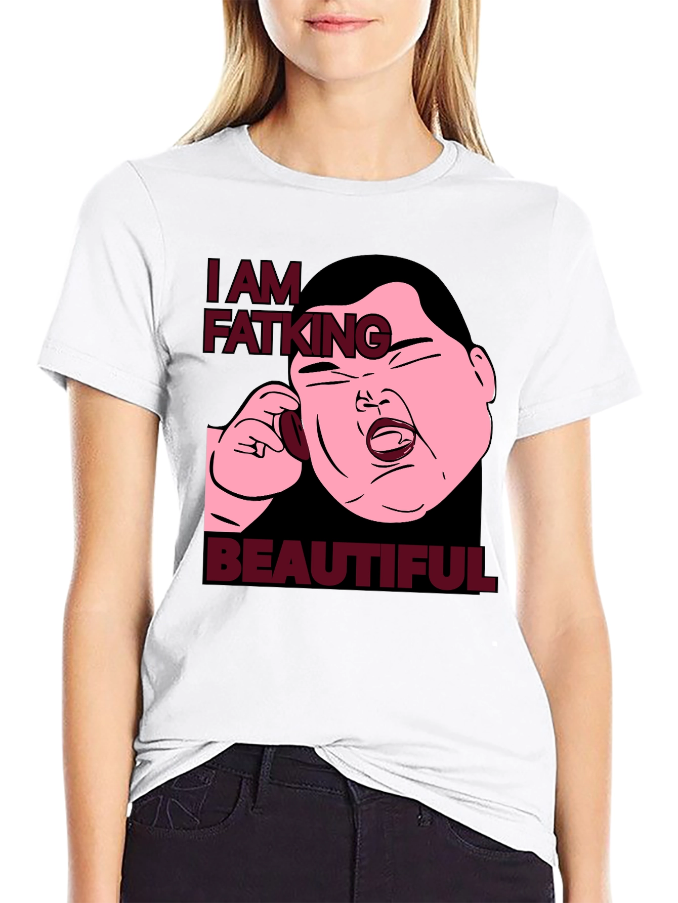 Black I Am Fatking Beautiful Graphic Tee view 9