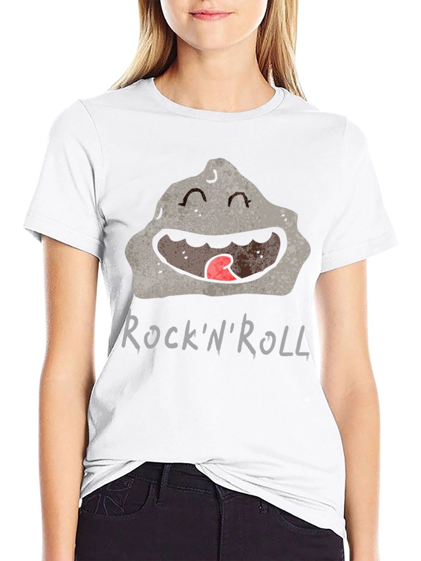 Black Rock'n'Roll Cartoon Rock Graphic Tee view 9