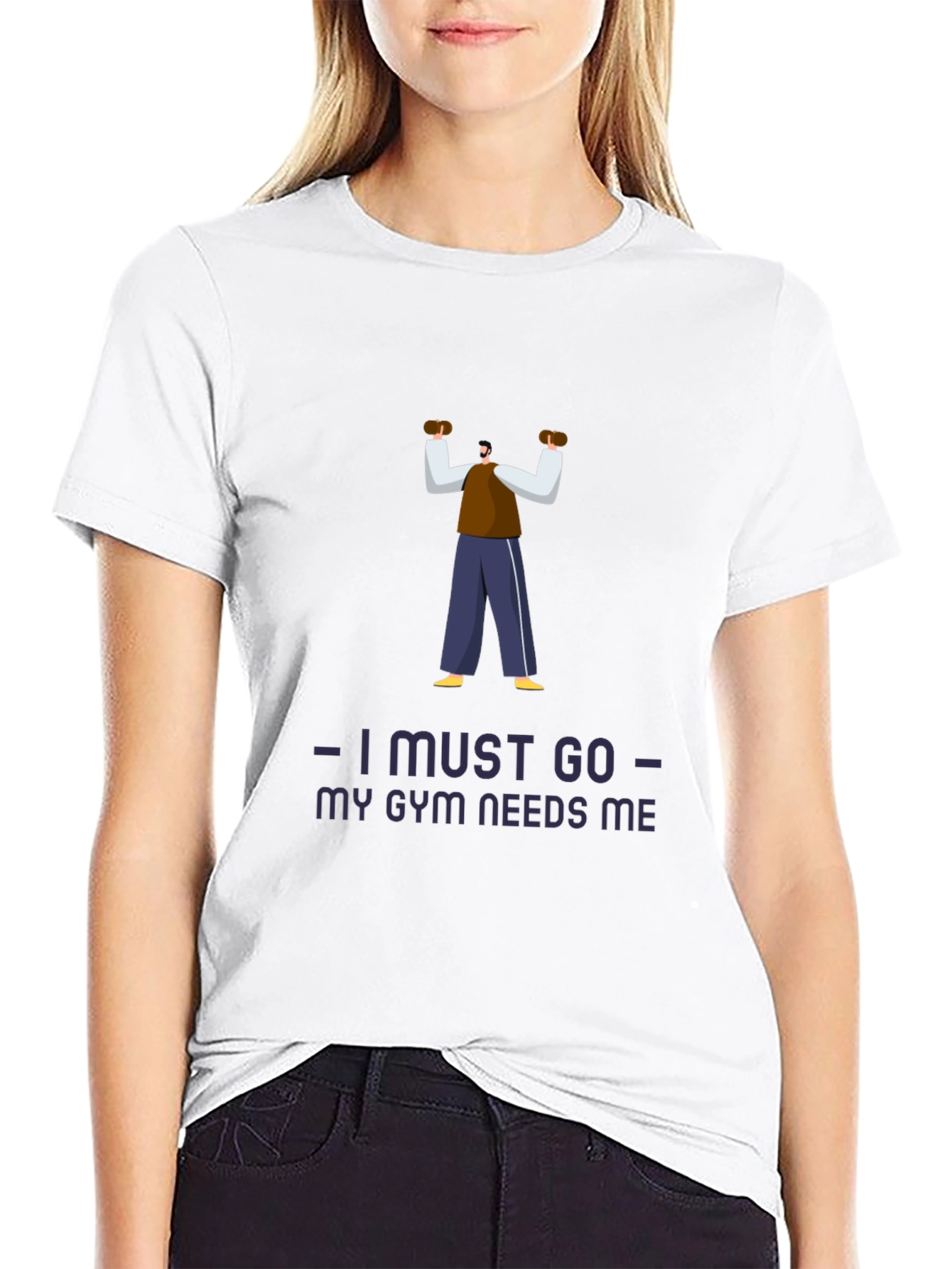Black Gym Motivation T-Shirt: I Must Go, My Gym Needs Me view 9