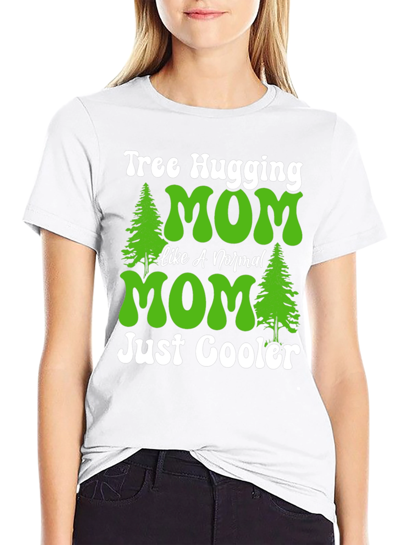 Black Tree Hugging Mom T-Shirt - Just Cooler view 9