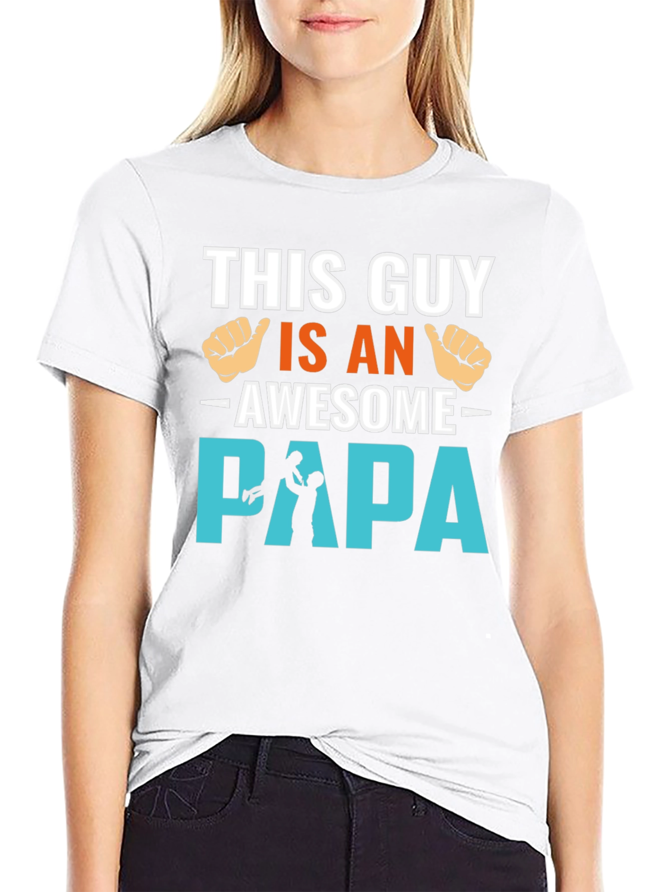 Black Awesome Papa T-Shirt view 9