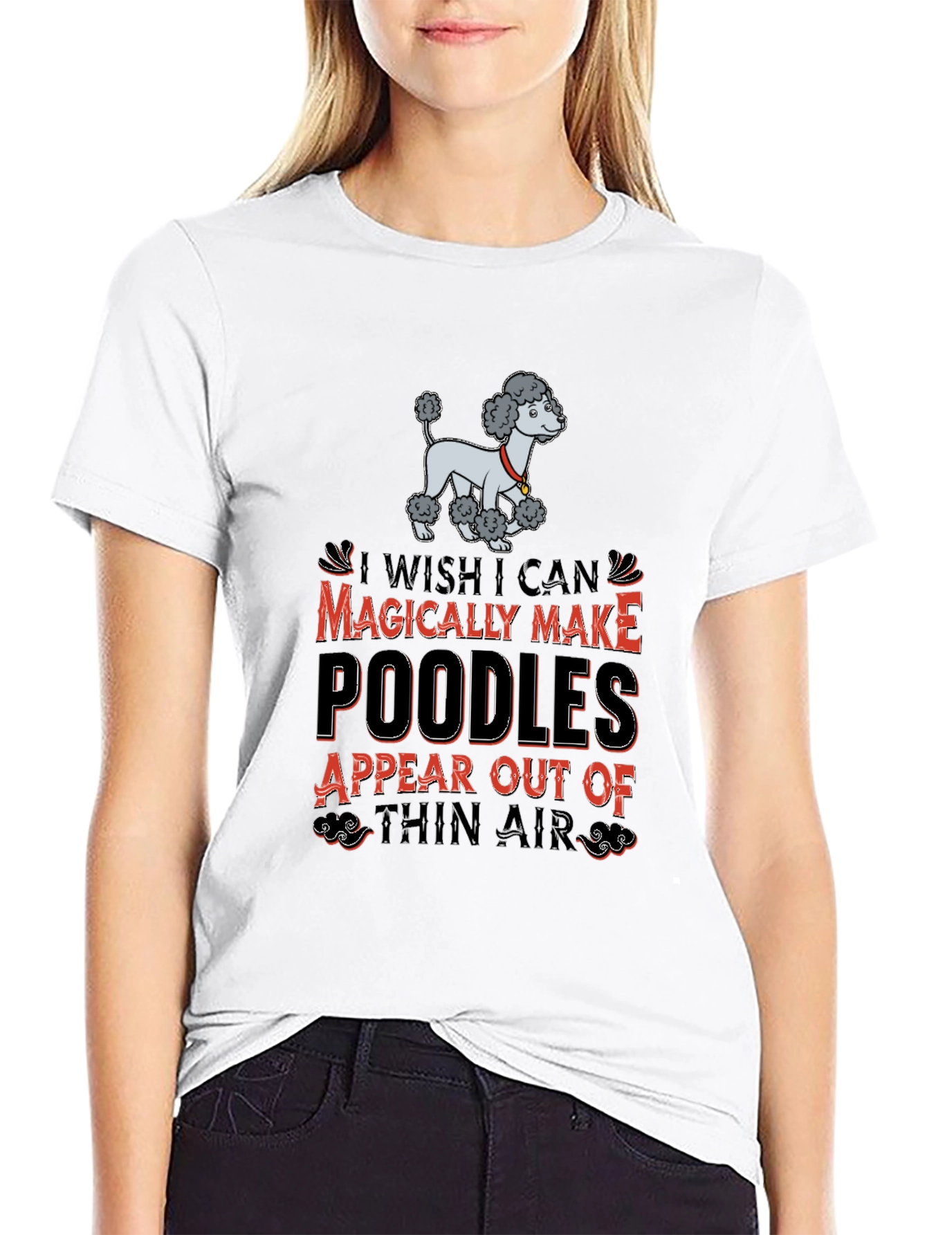 Black Magical Poodles Graphic Tee - Fun Novelty Shirt view 9