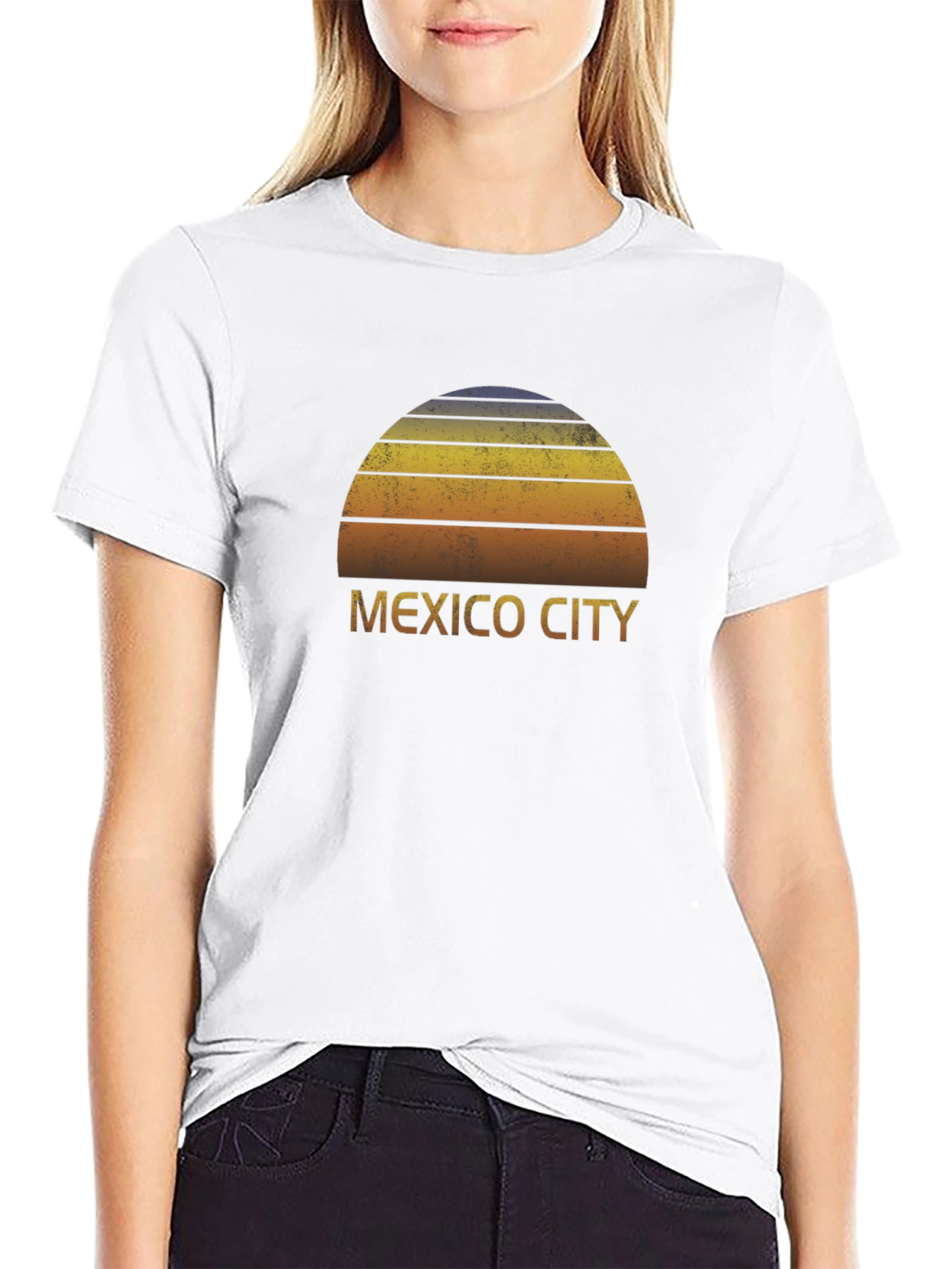Black Mexico City Sunset Graphic Tee - Retro Style view 9