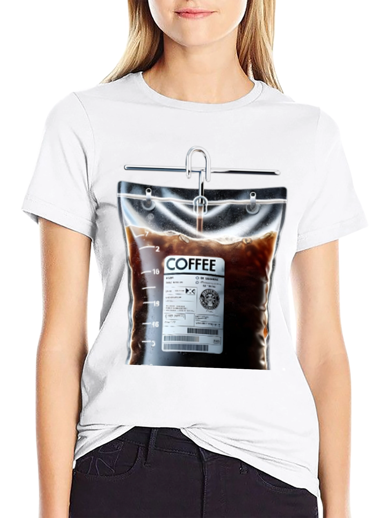 Black Coffee Drip T-Shirt - Novelty Graphic Tee view 9