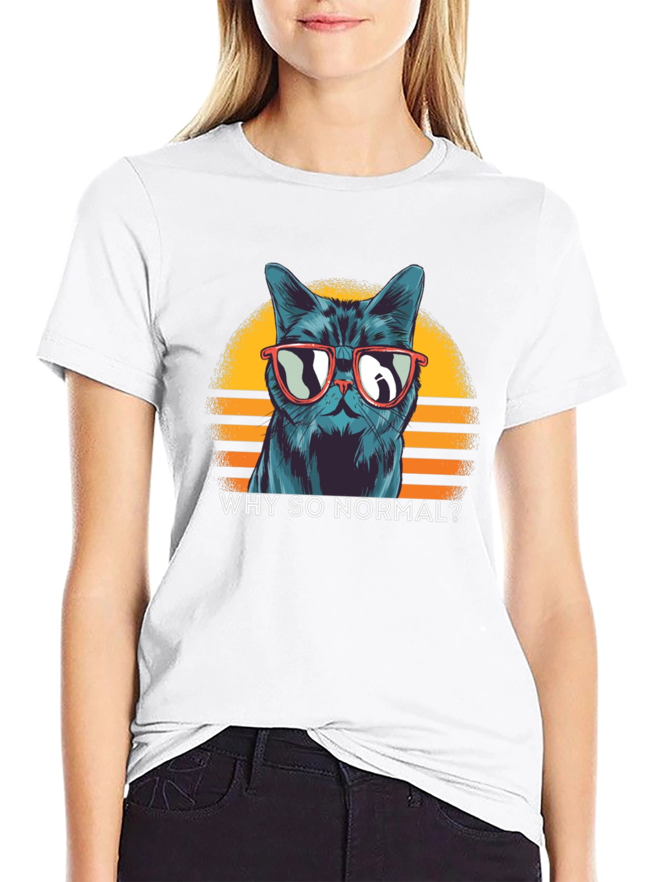 Black Cool Cat T-Shirt: Why So Normal? view 9