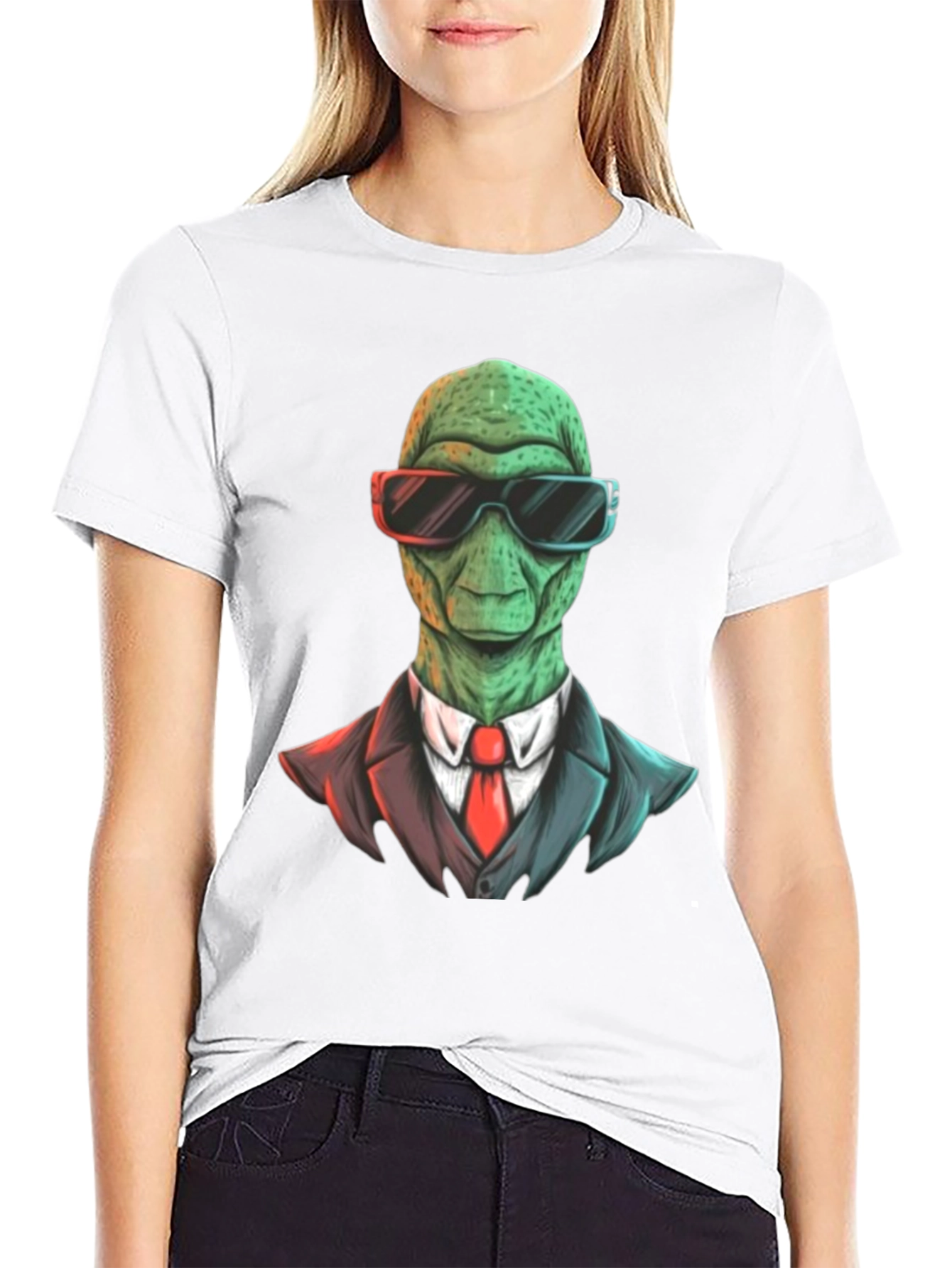 Black Alien in Suit Graphic T-Shirt view 9