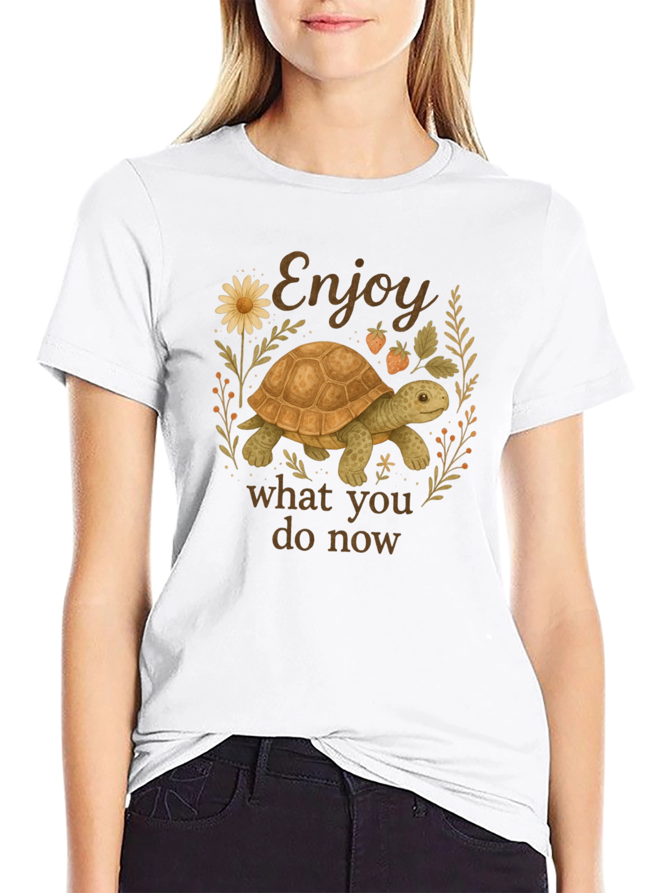 Black Enjoy What You Do Now Turtle T-Shirt view 9