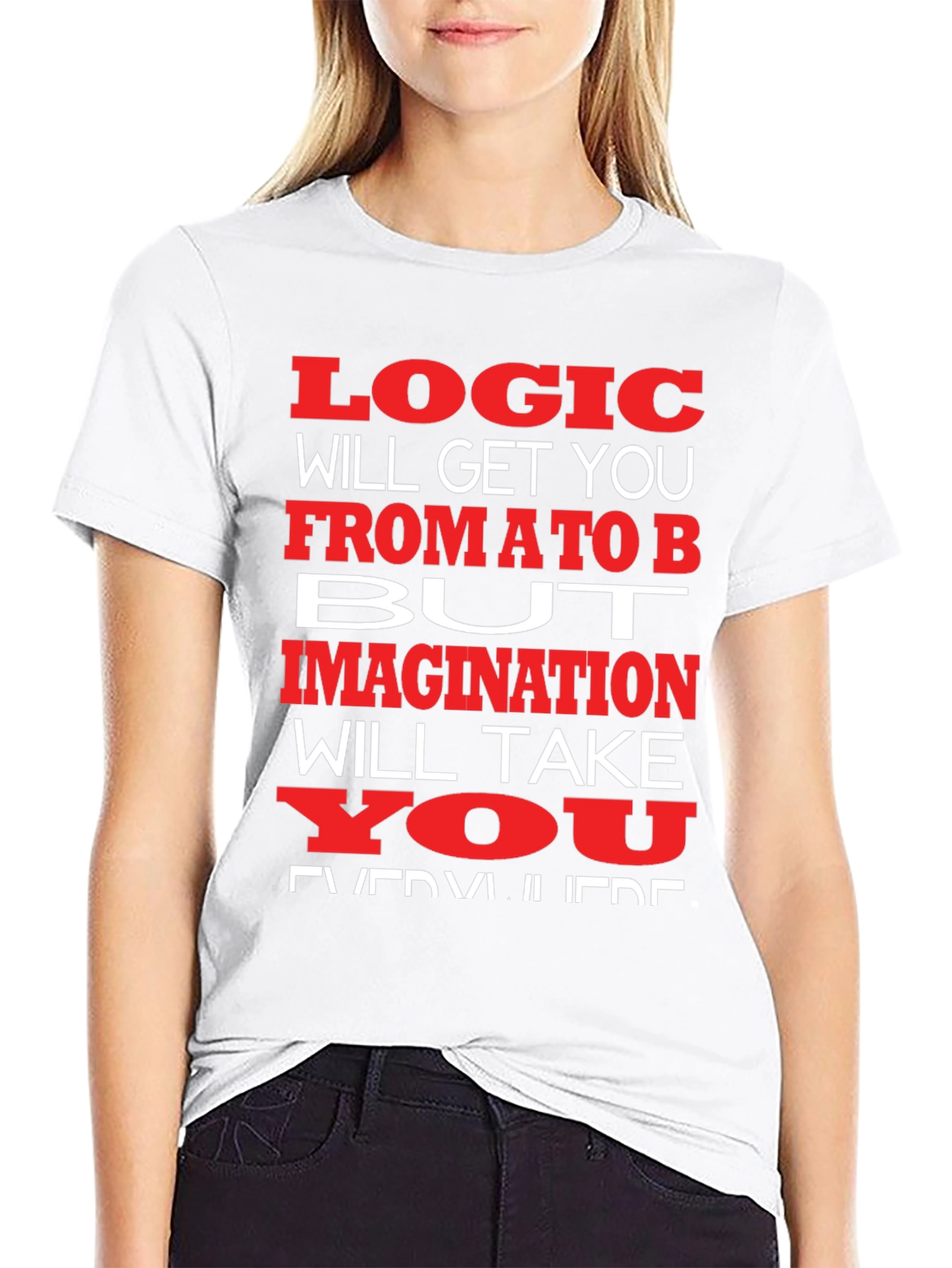 Black Logic vs. Imagination Graphic T-Shirt view 9