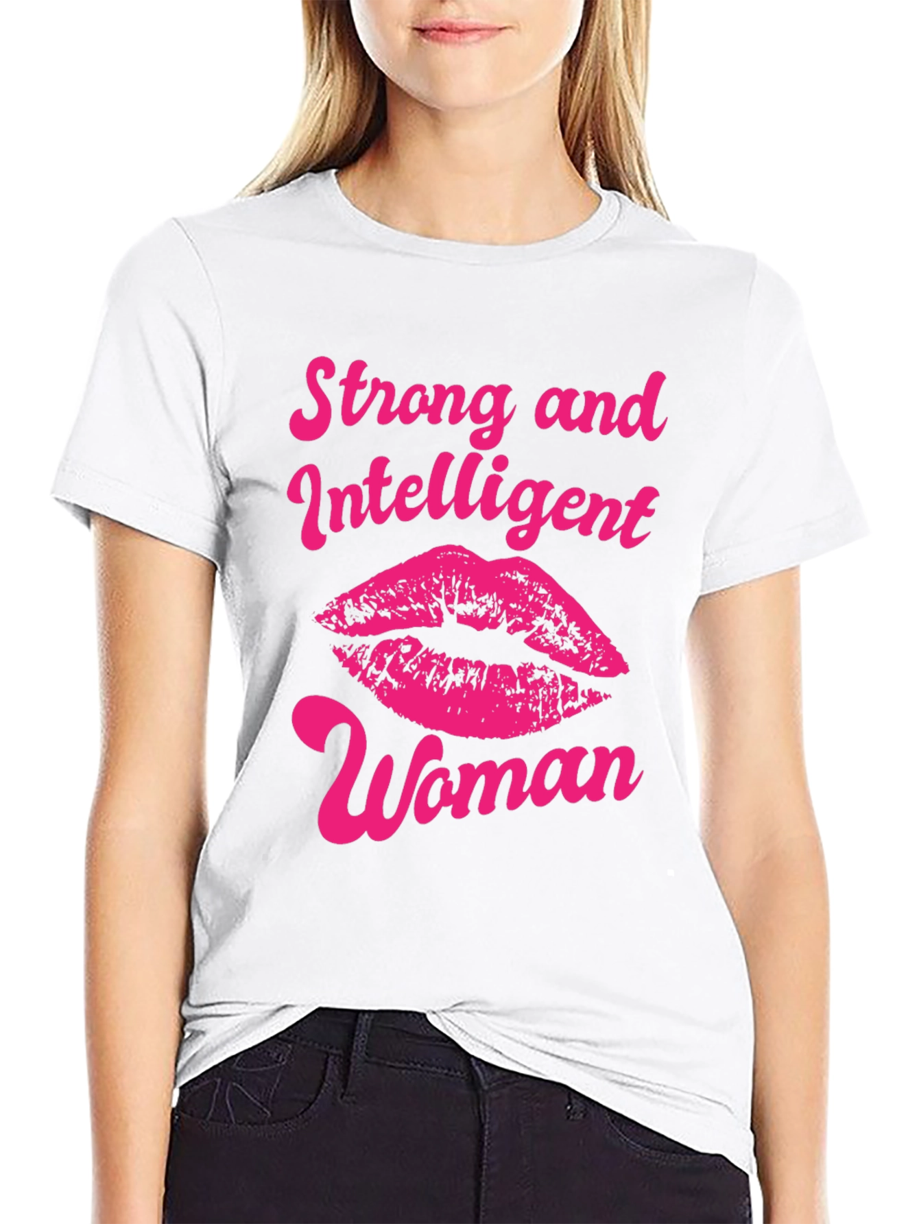 Black Strong Intelligent Woman Lips Graphic T-Shirt view 9