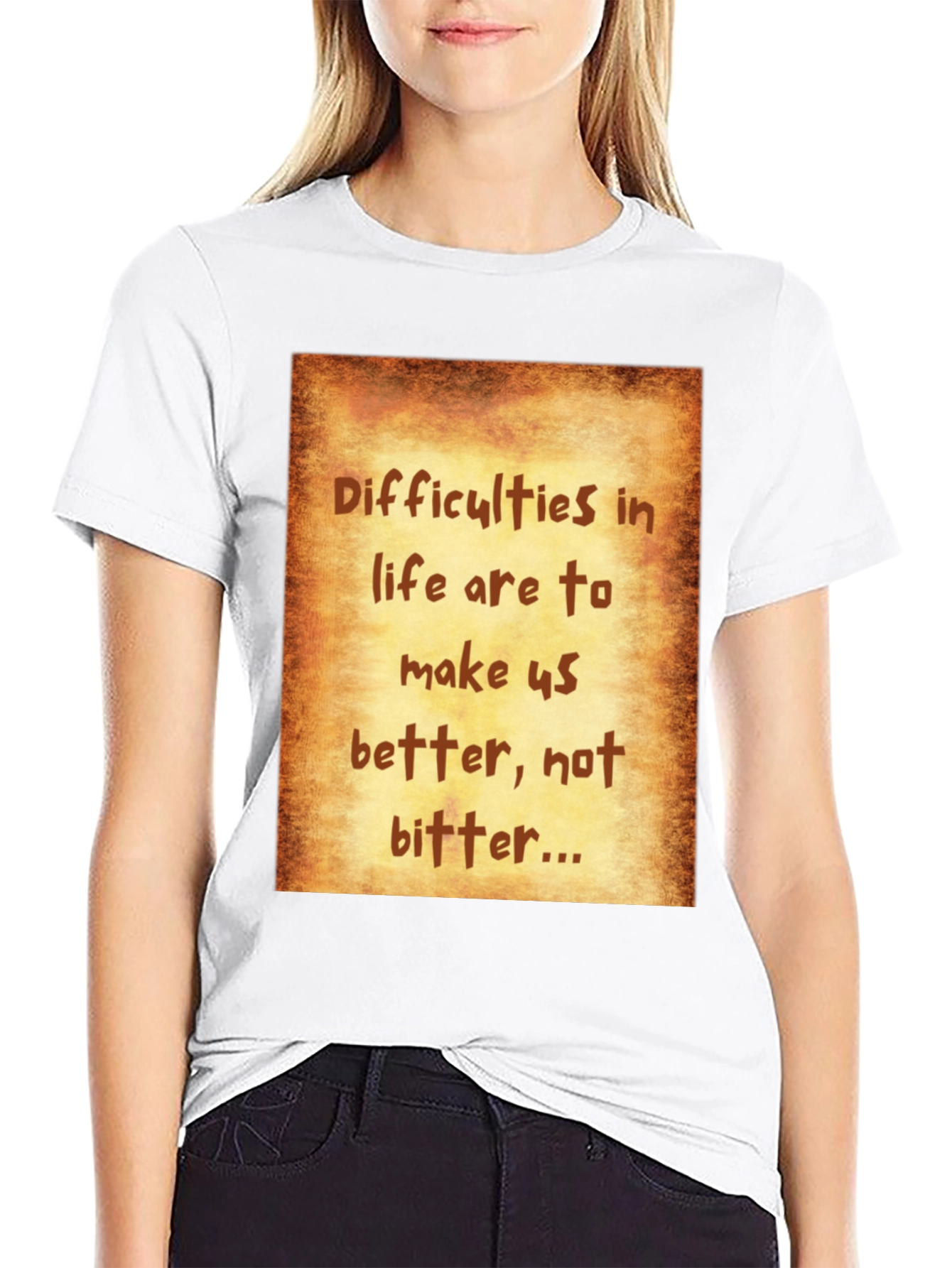 Black Inspirational Quote Graphic Tee - Black view 9