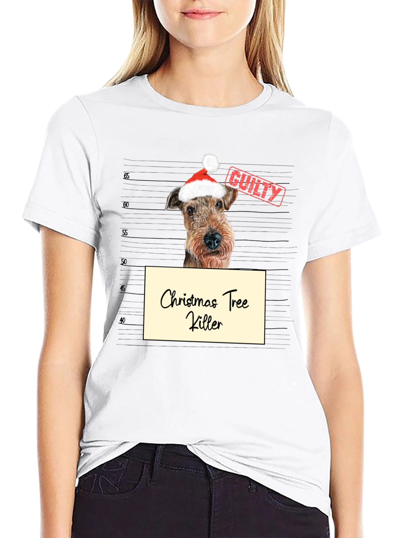 Christmas Tree Killer Dog Mugshot Graphic Tee - 9