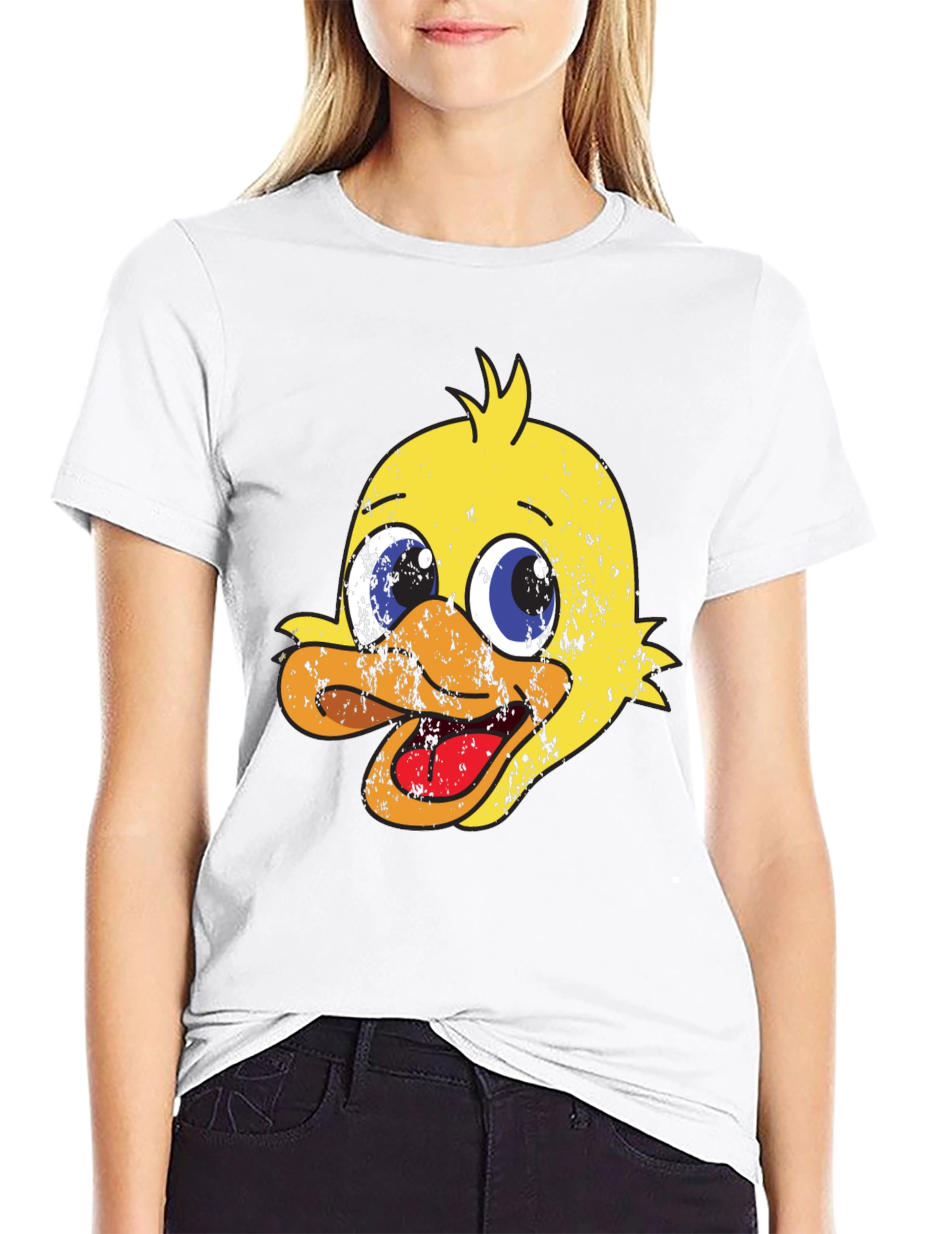 Black Duck Cartoon Graphic Print Black T-Shirt view 9
