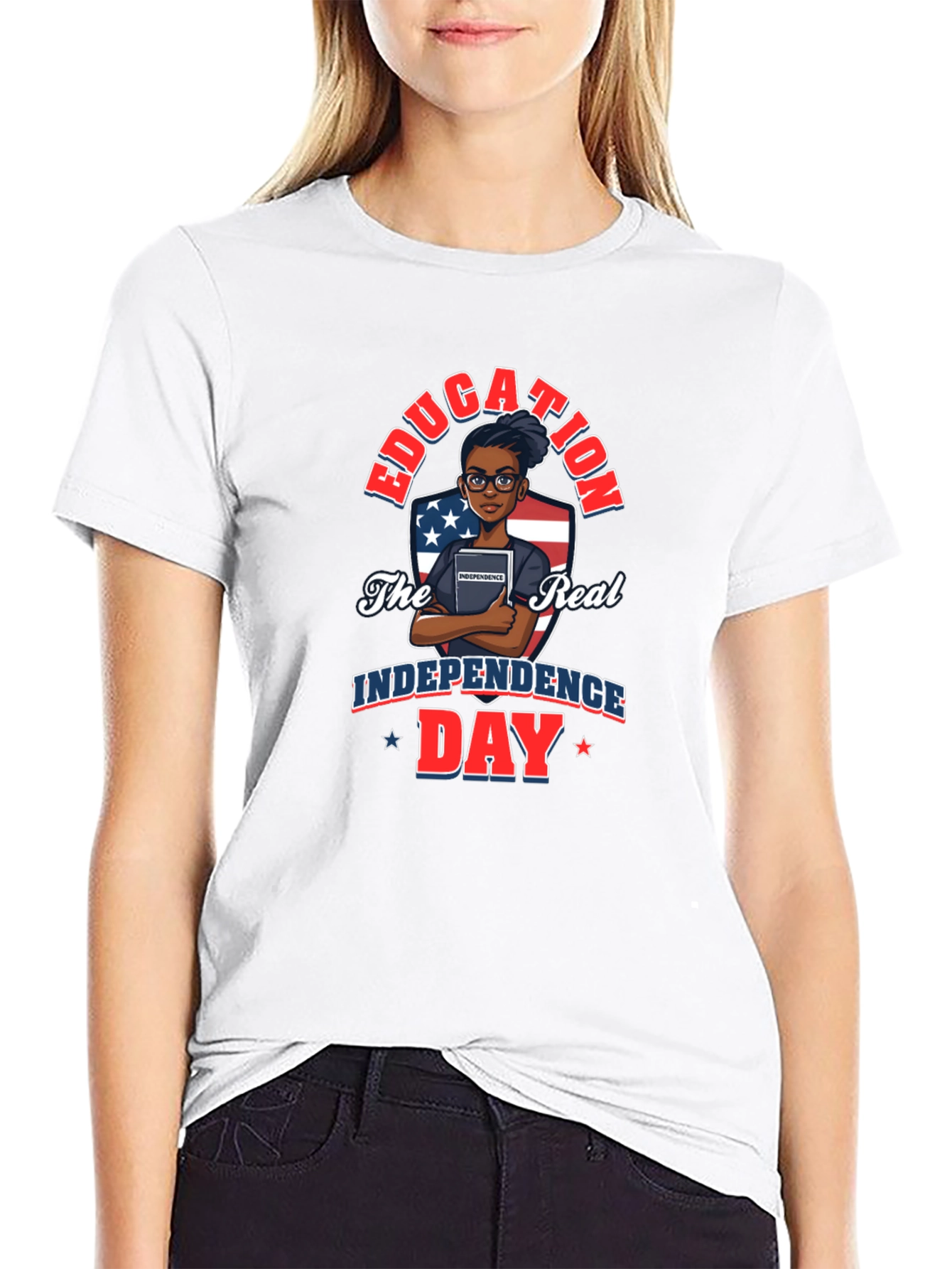 Black Education Independence Day Graphic Tee view 9