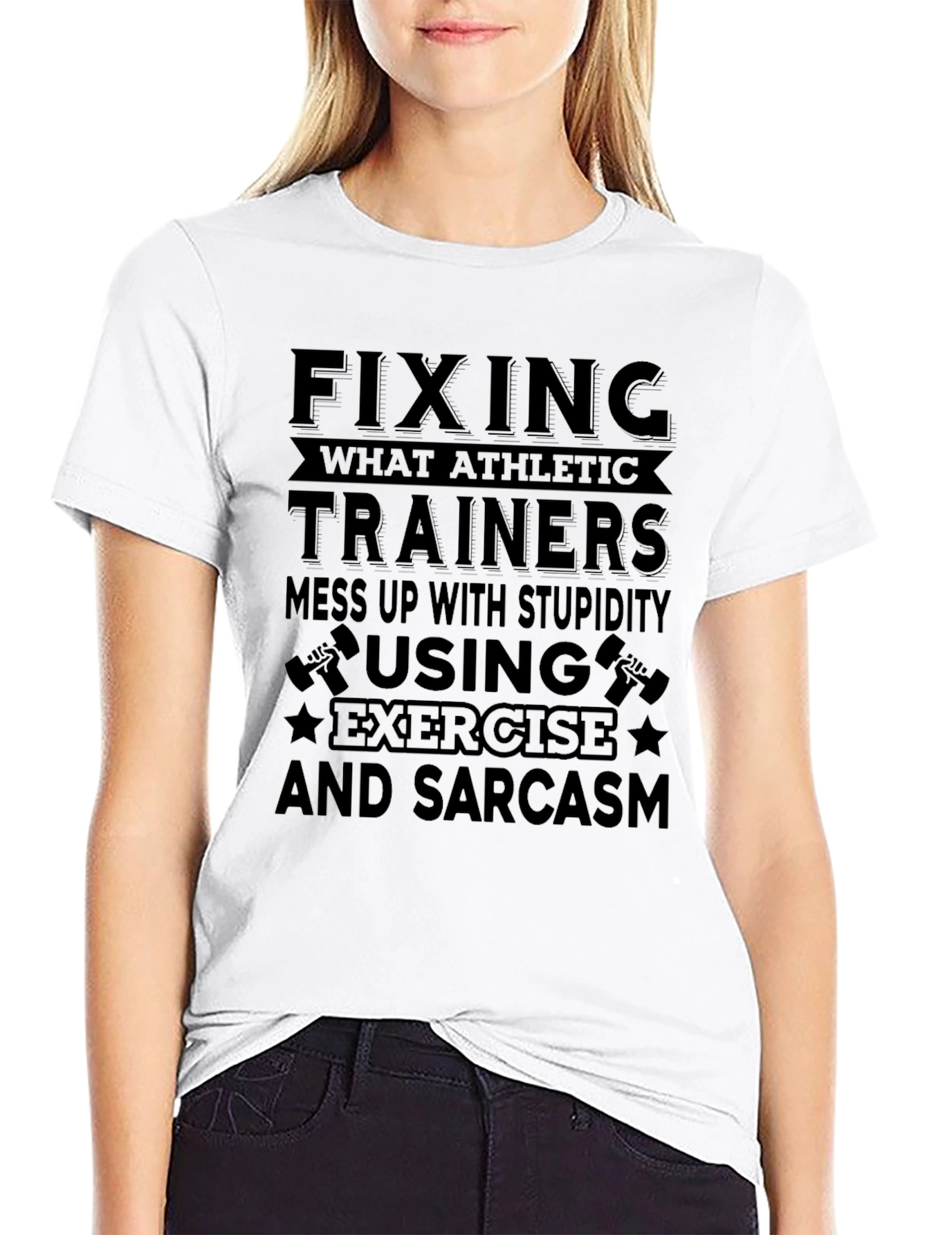 Black Funny Athletic Trainer T-Shirt - Exercise & Sarcasm view 9
