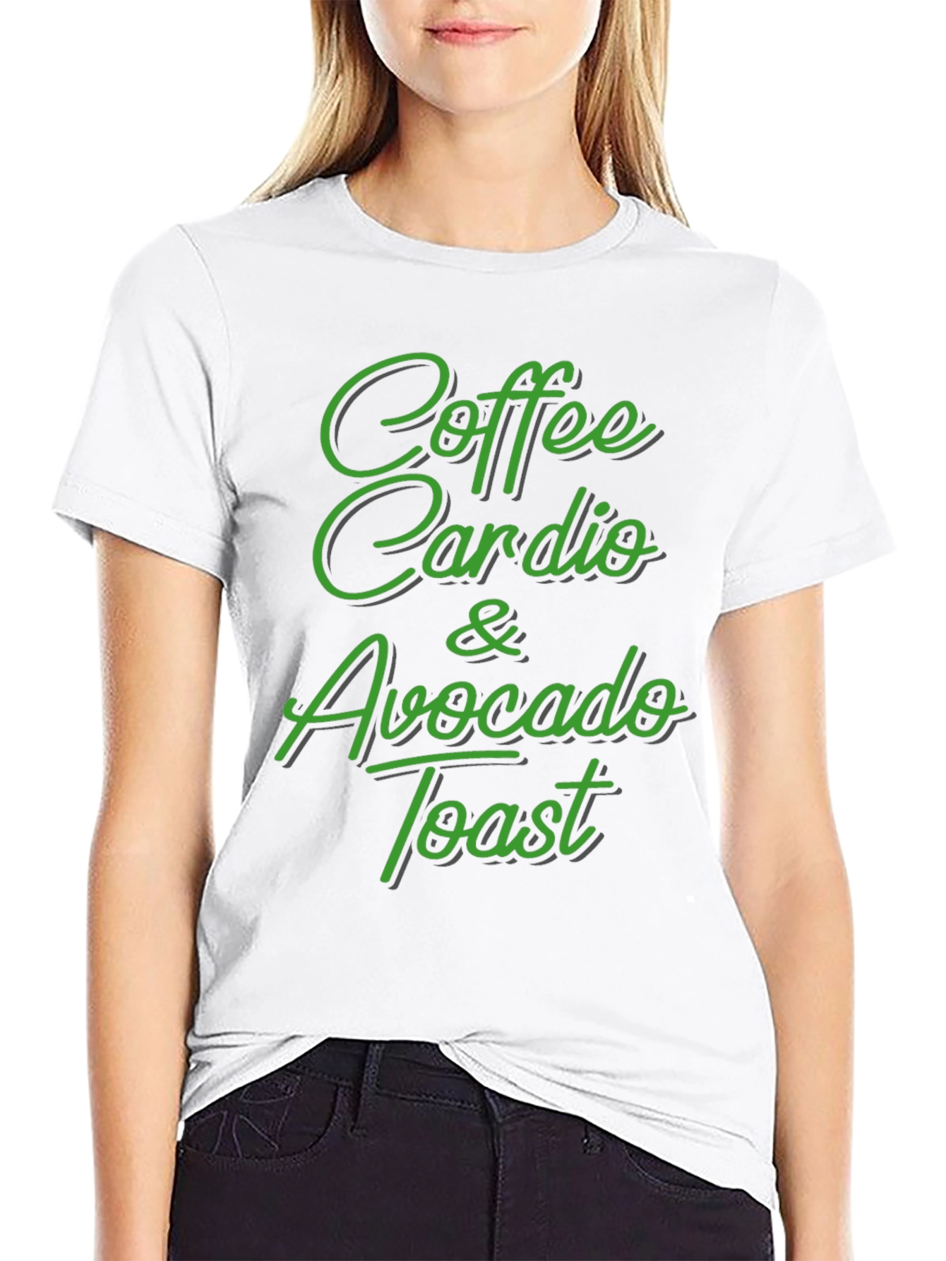 Black Coffee Cardio Avocado Toast Black T-Shirt view 9