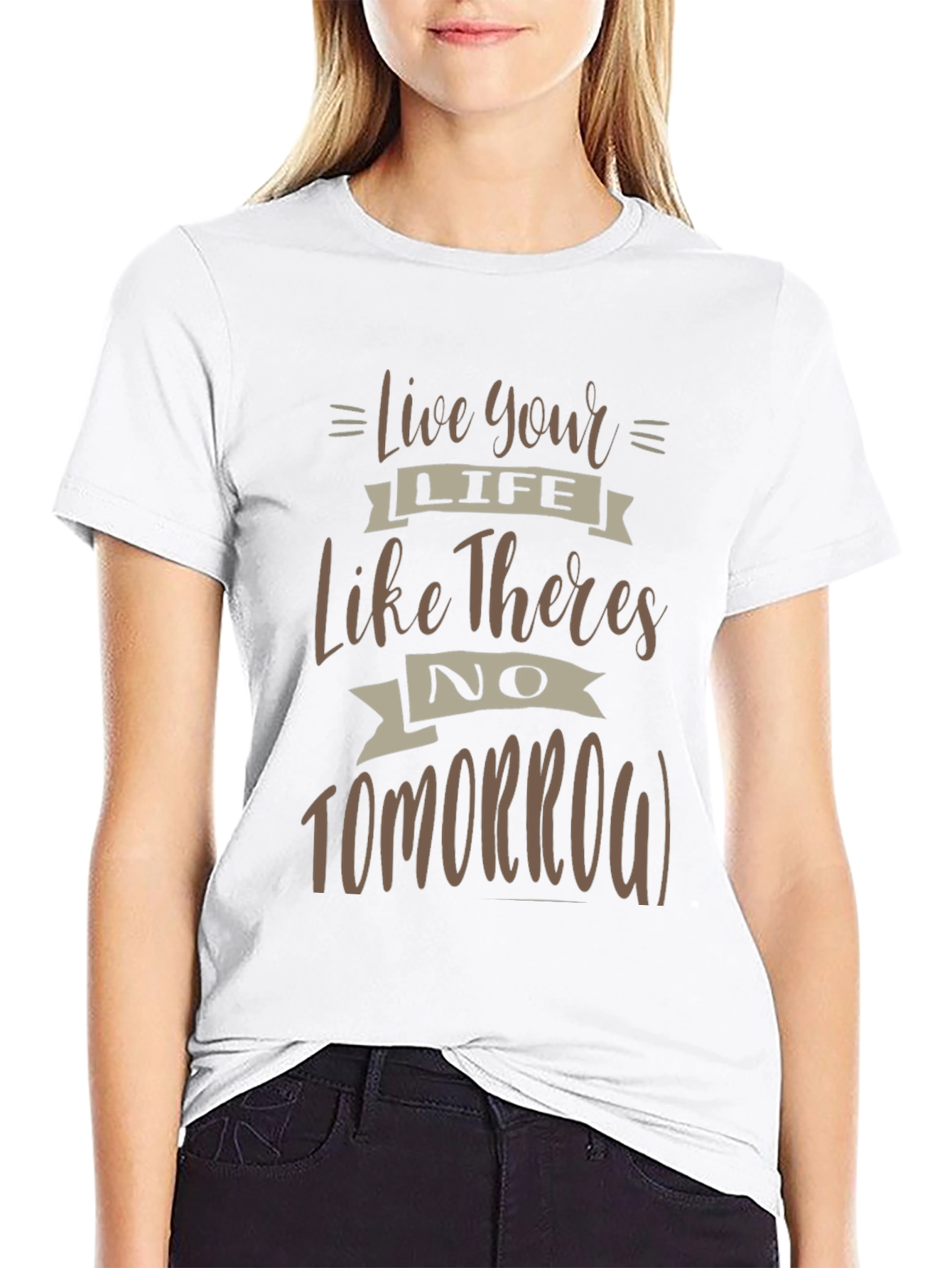 Black Live Your Life Graphic T-Shirt view 9